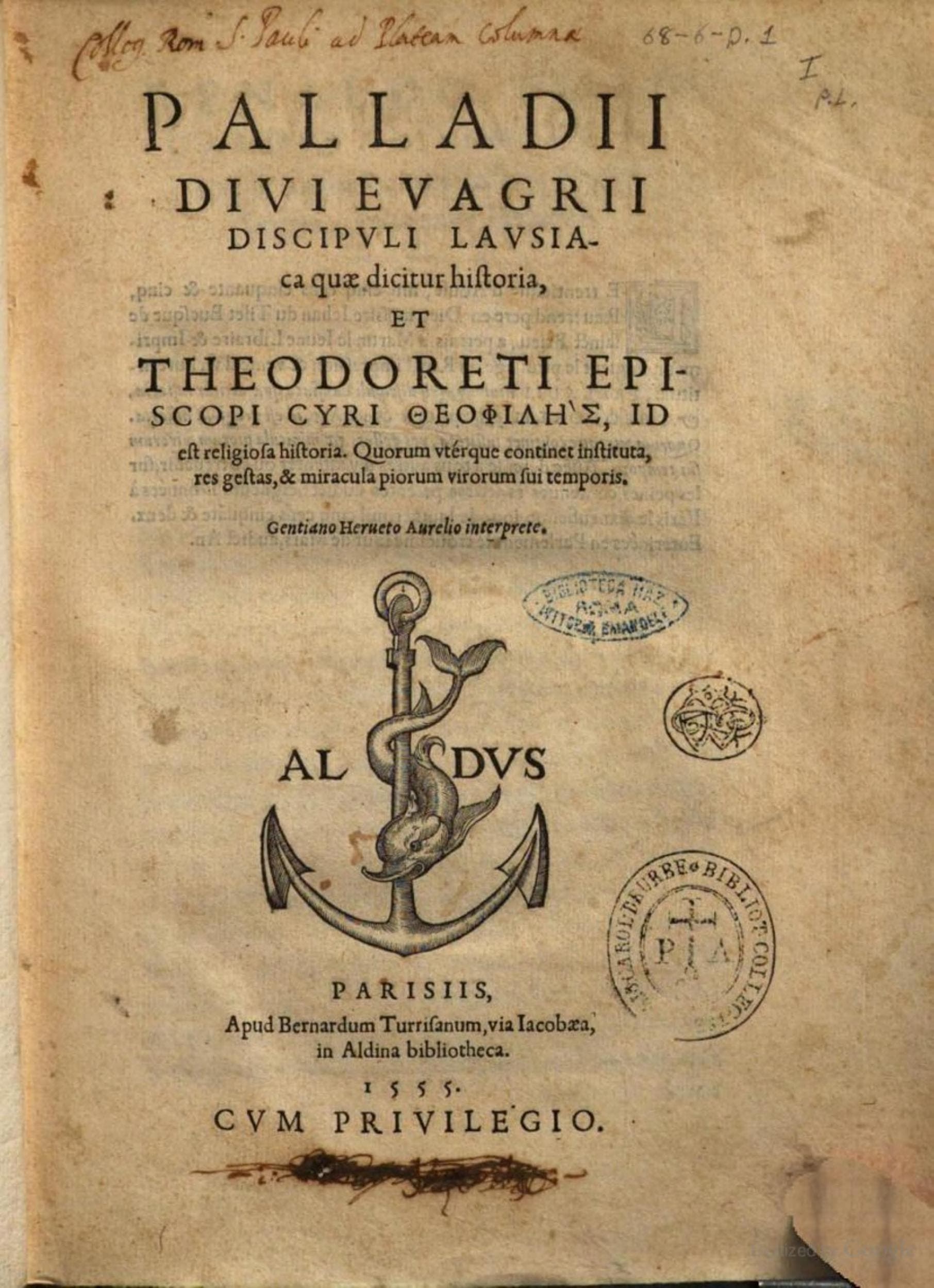 Lausiaca quae dicitur Historia (with Theodoret Theophiles)