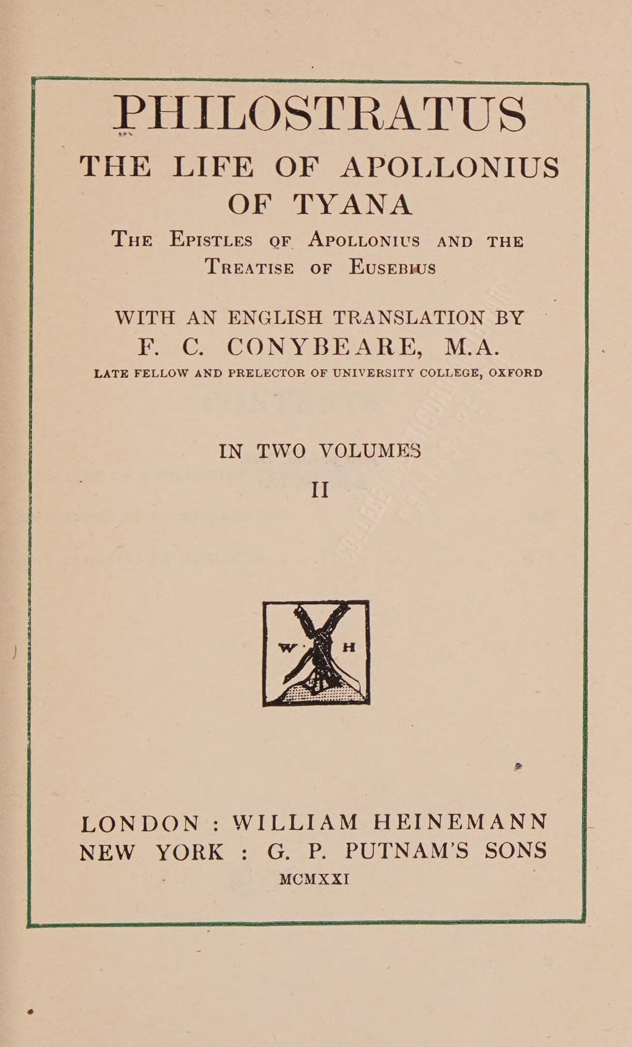 Life of Apollonius of Tyana, vol. 2