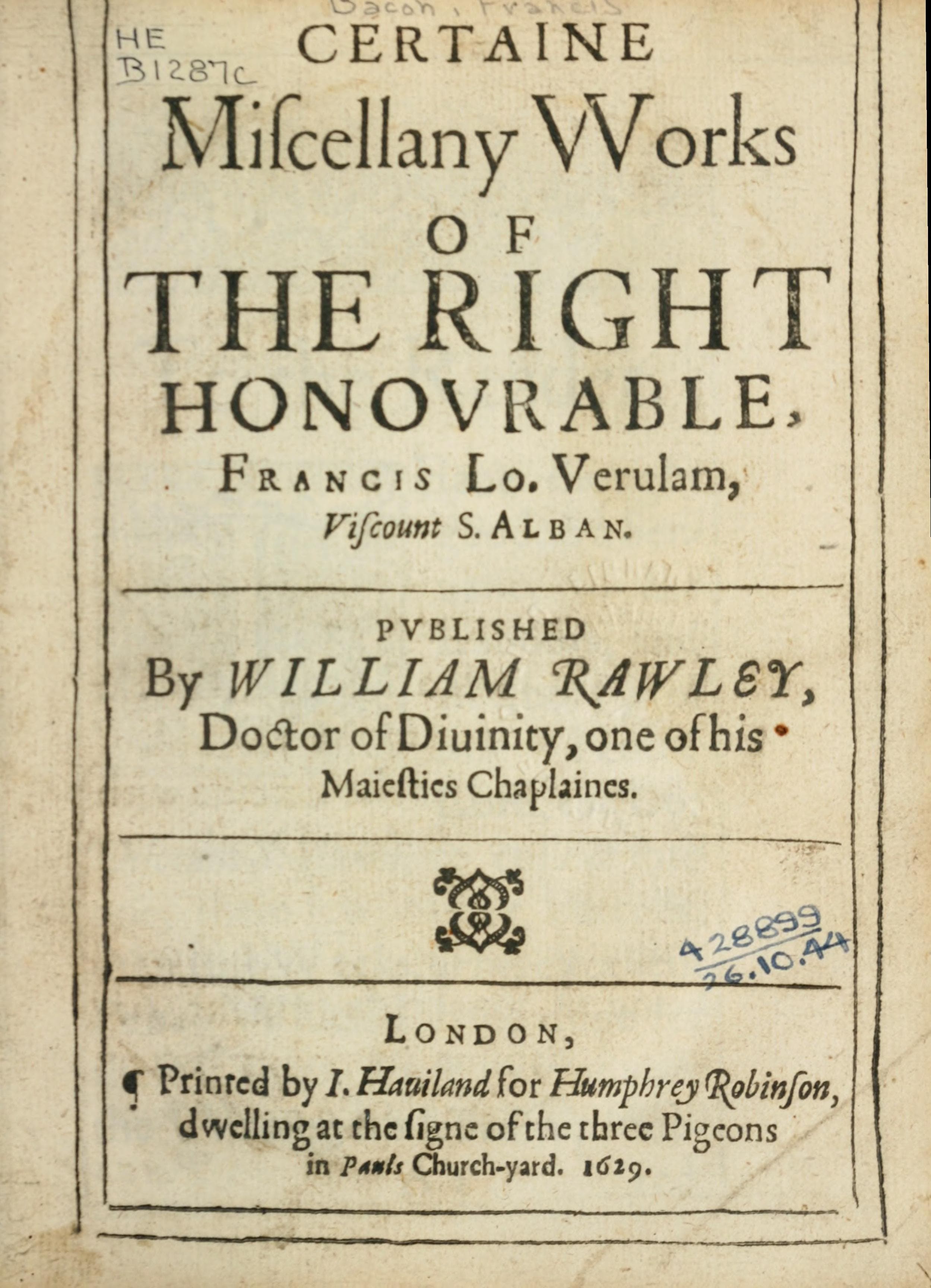 Certaine Miscellany Works