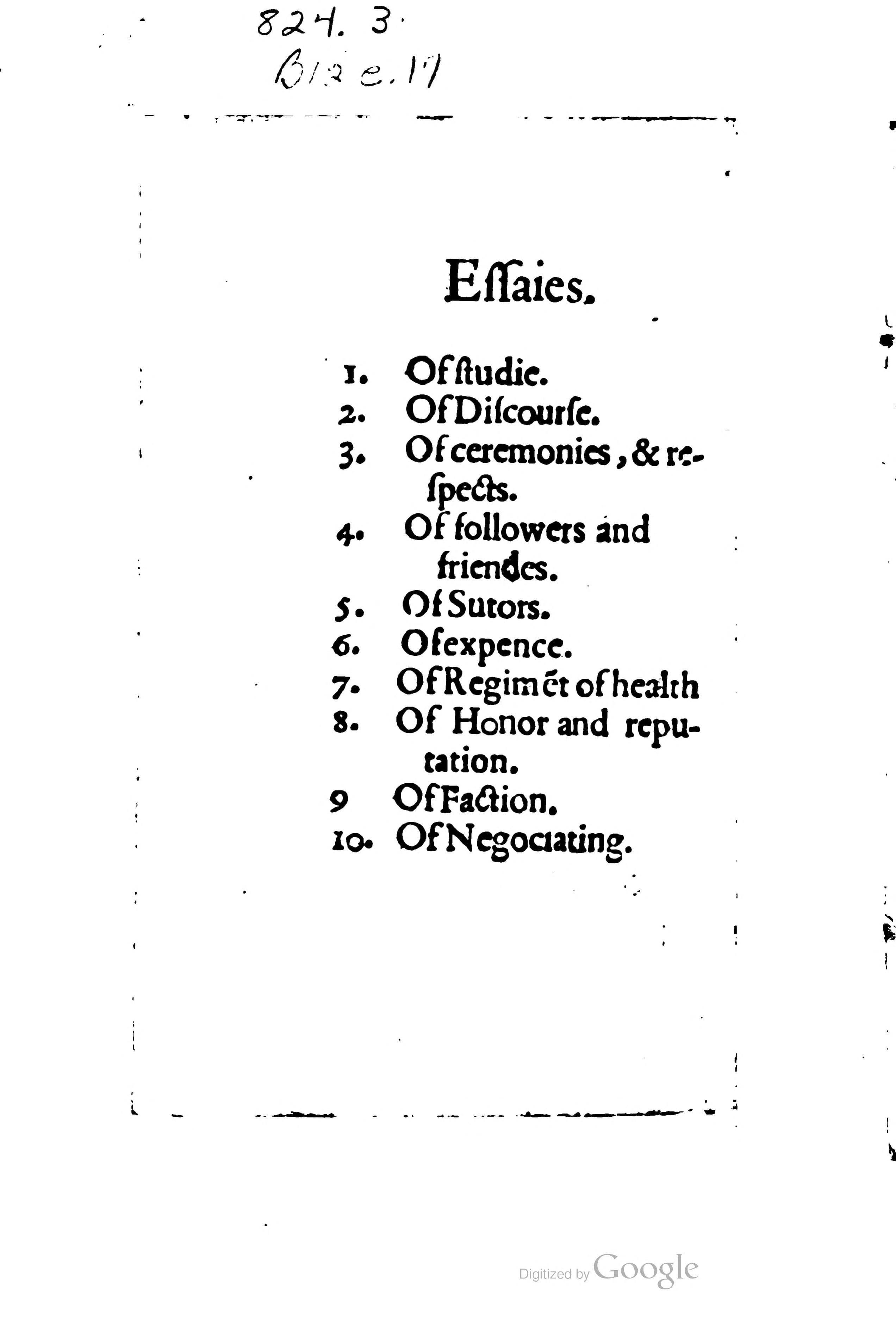 Essaies: Religious Meditations. Places of Perswasion and Disswasion