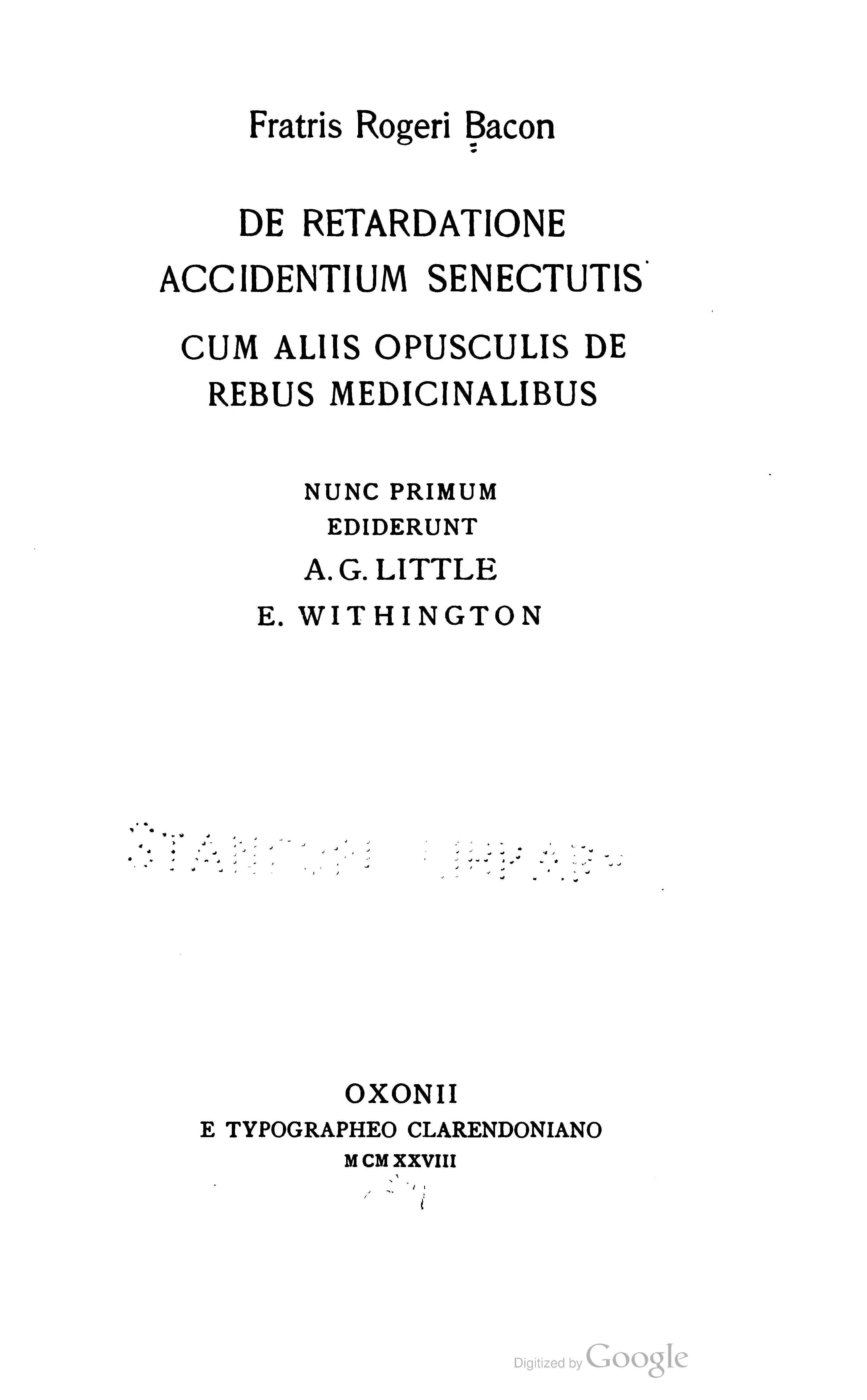 De retardatione accidentium senectutis