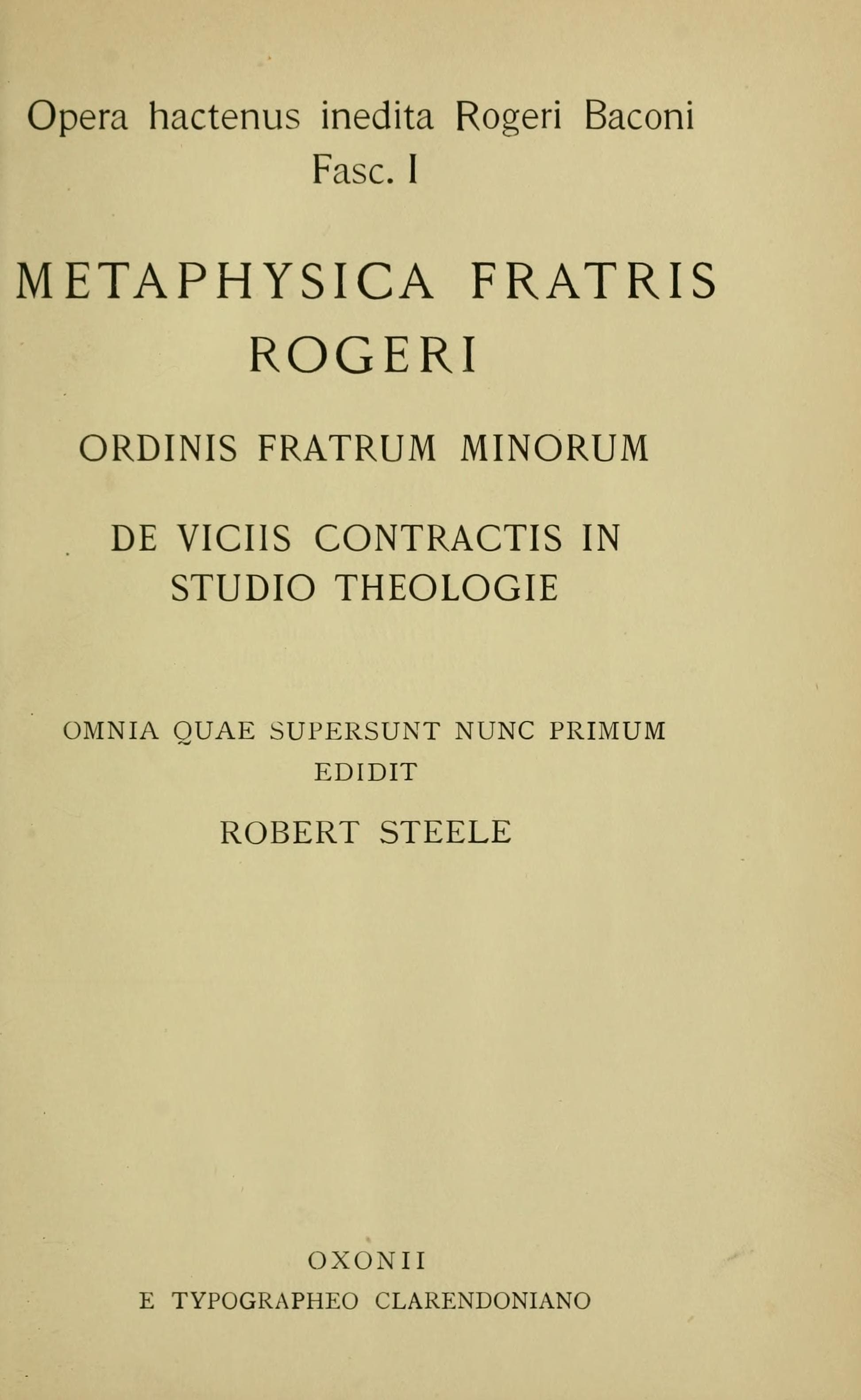 Opera hactenus inedita, Fasciculus 01