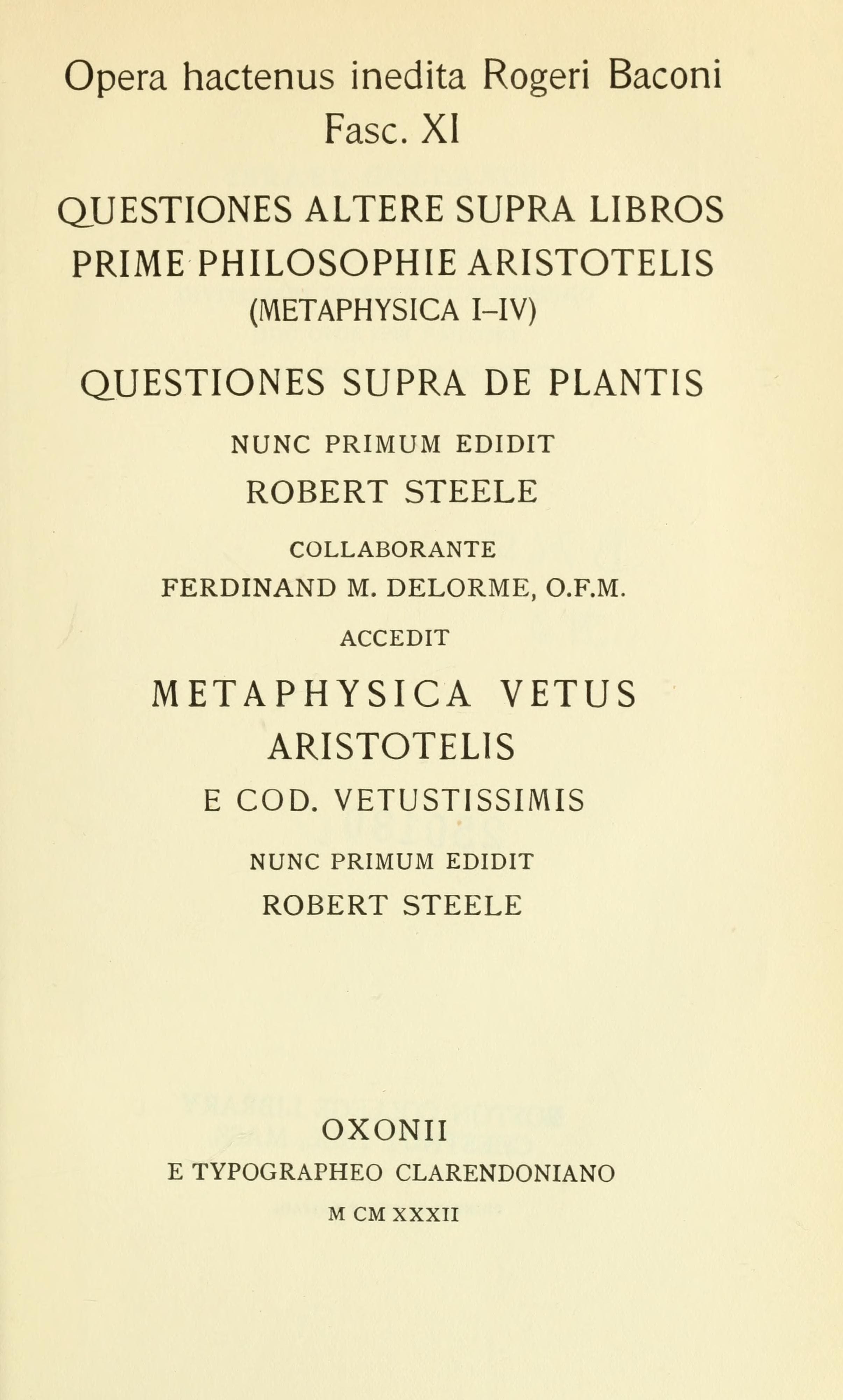 Opera hactenus inedita, Fasciculus 11