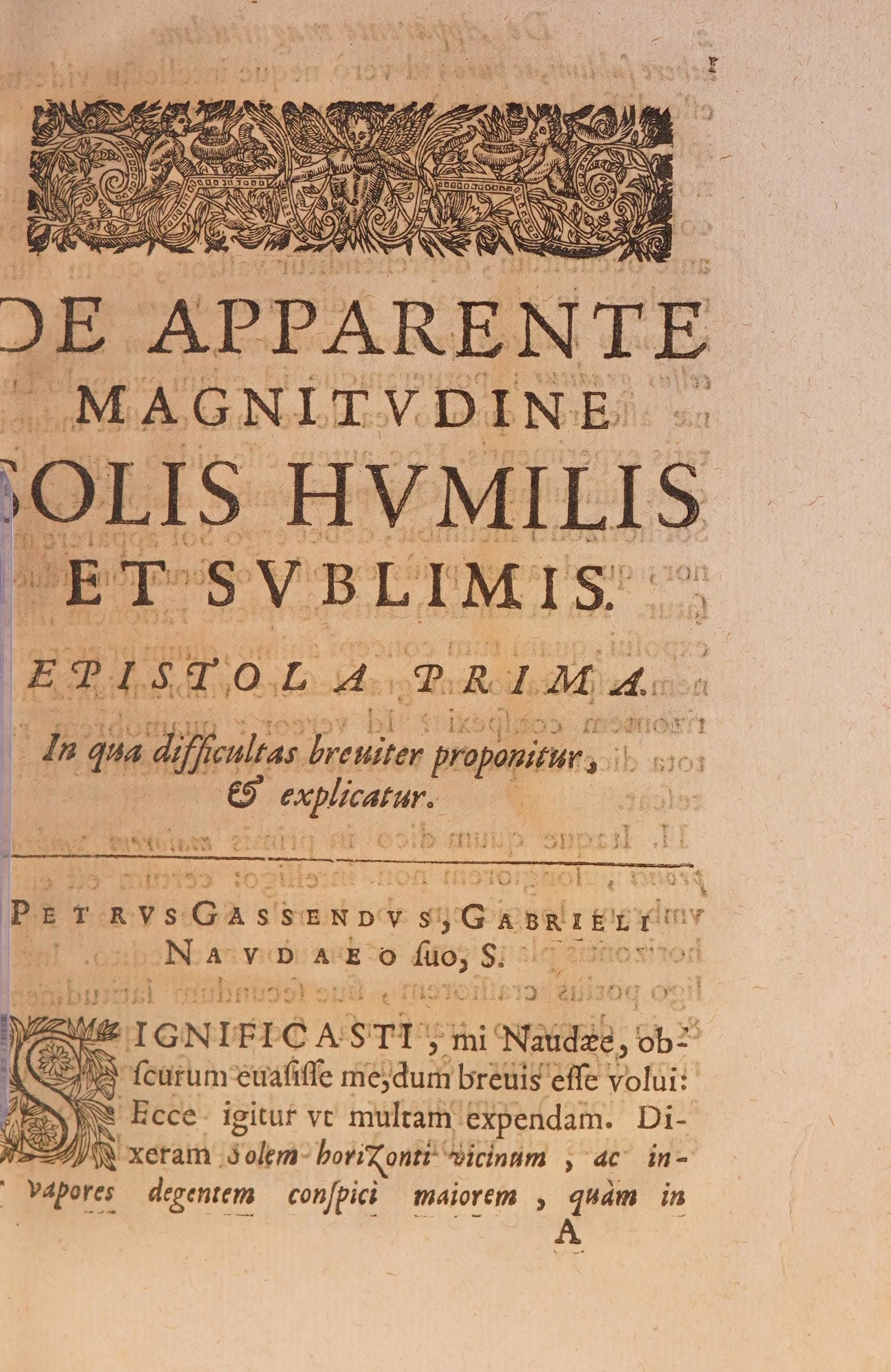 De apparente magnitudine solis humilis et sublimis