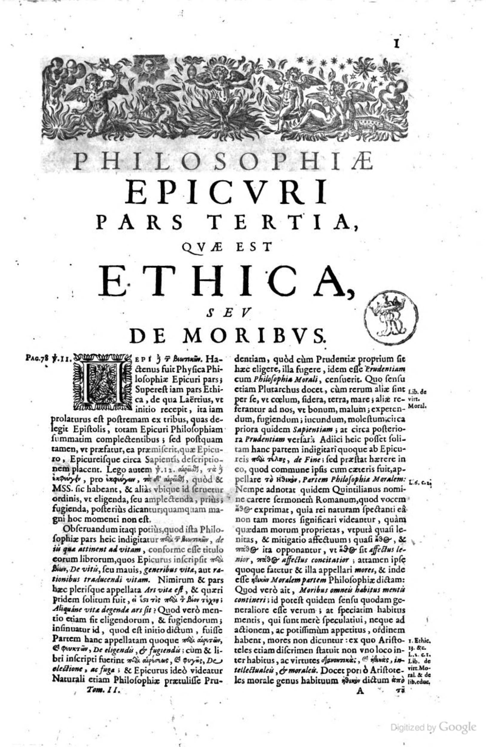 Animadversiones in Decimum Librum Diogenis Laertii