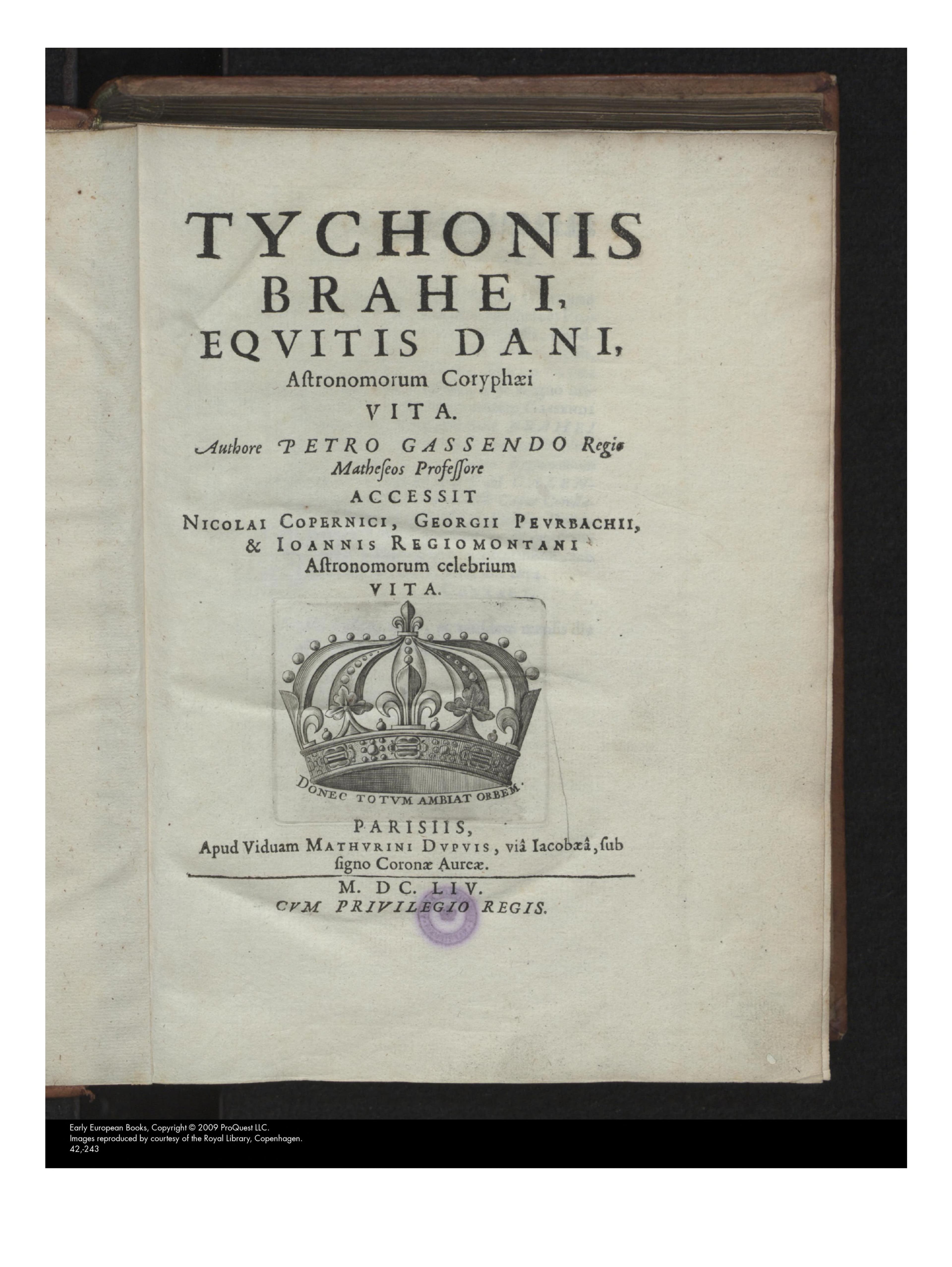 Tychonis Brahei, Equitis Dani, Astronomorum Coryphaei, Vita