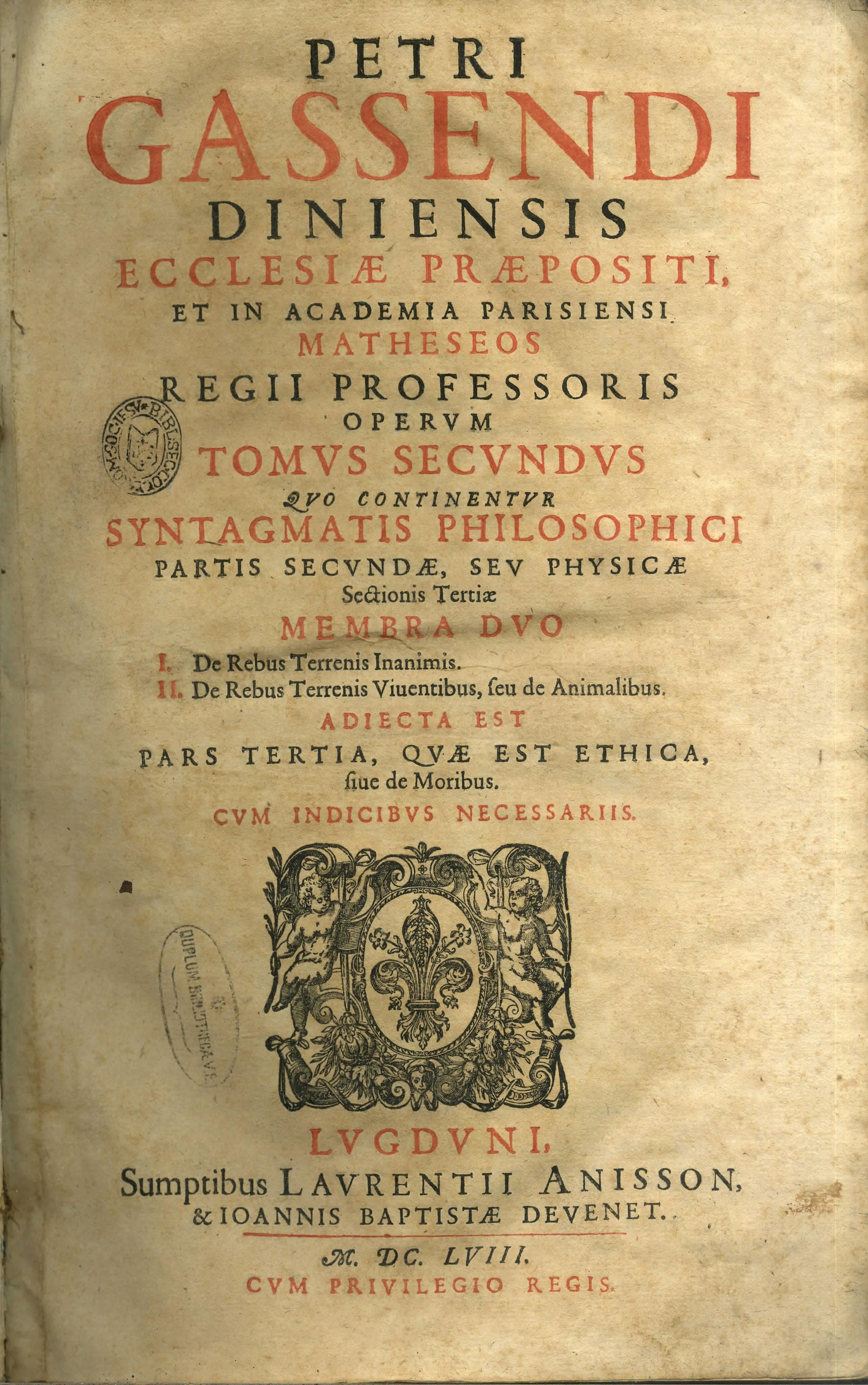 Opera Omnia, Tomus Secundus