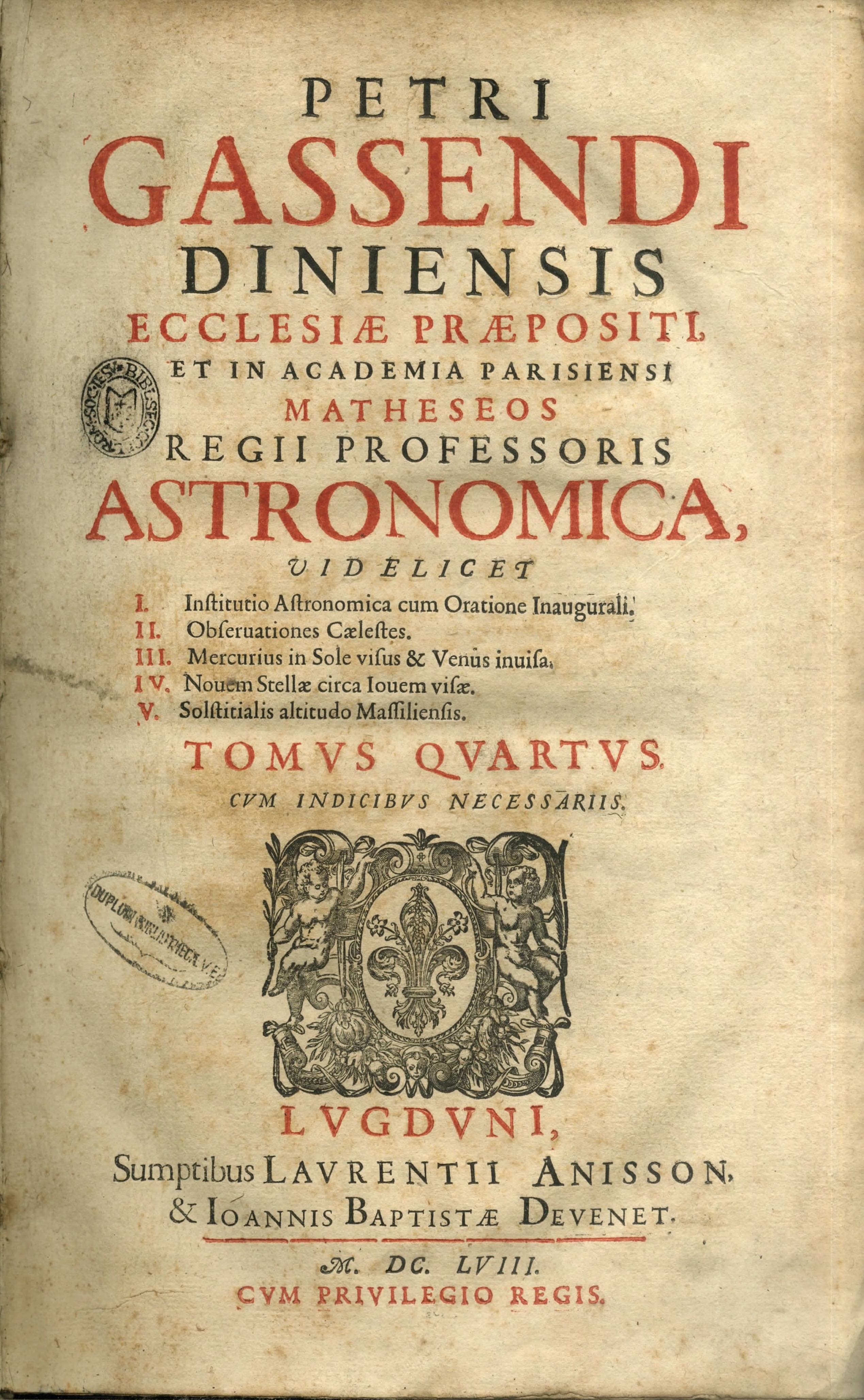 Opera Omnia, Tomus Quartus