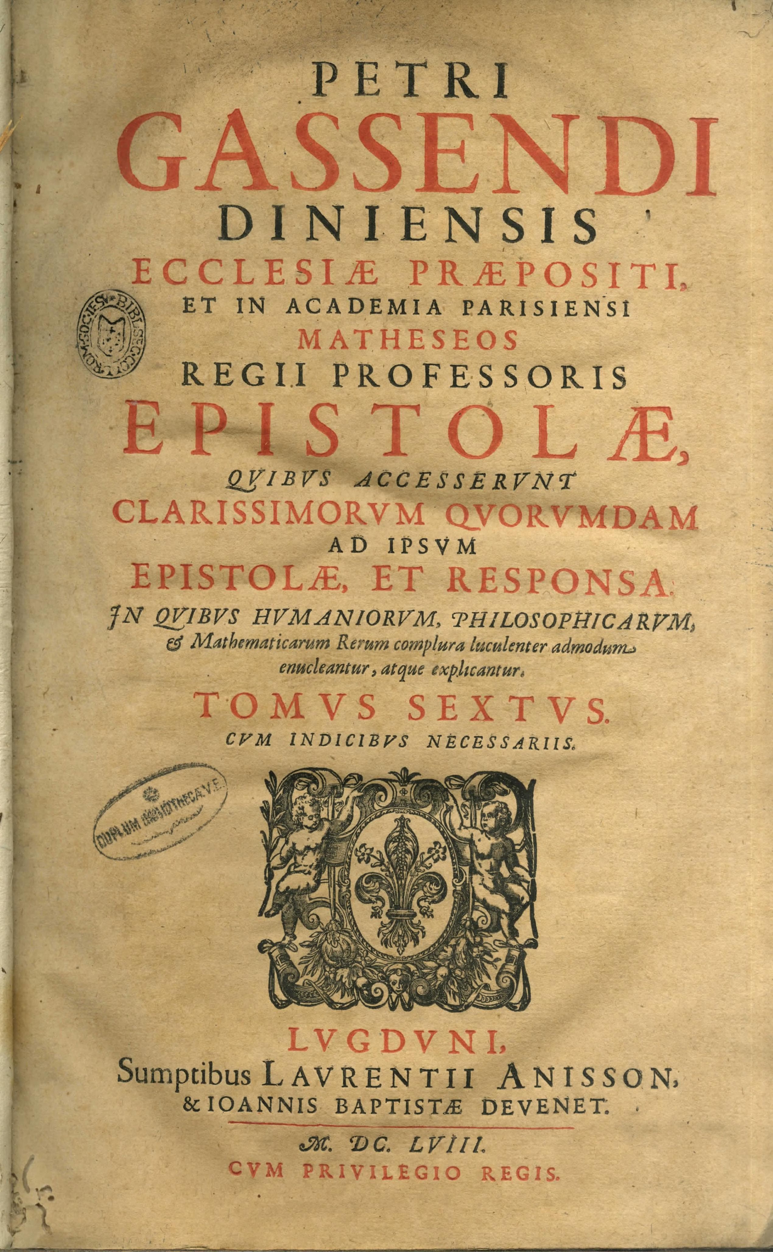 Opera Omnia, Tomus Sextus