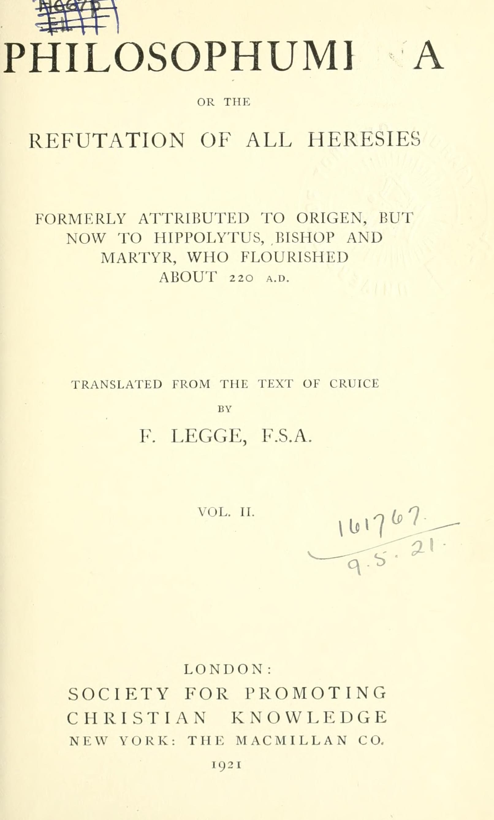 Refutation of All Heresies, Vol. 2