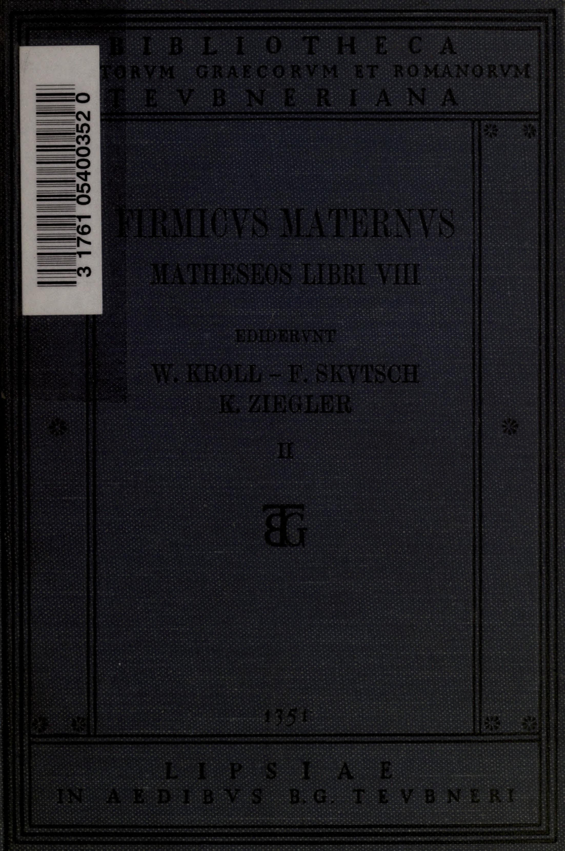 Matheseos Libri VIII, Vol. 2