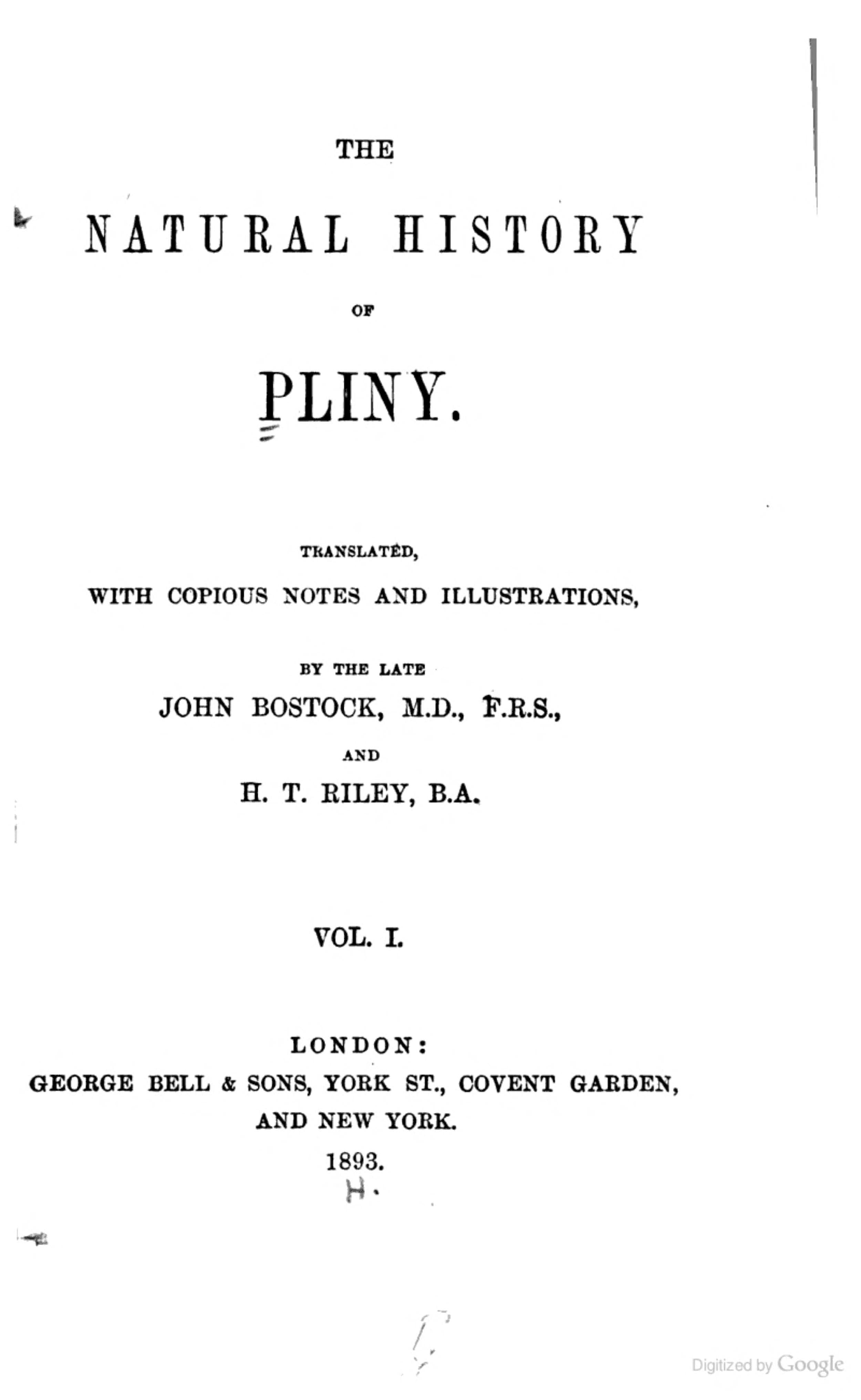 The Natural History of Pliny, Vol. 1