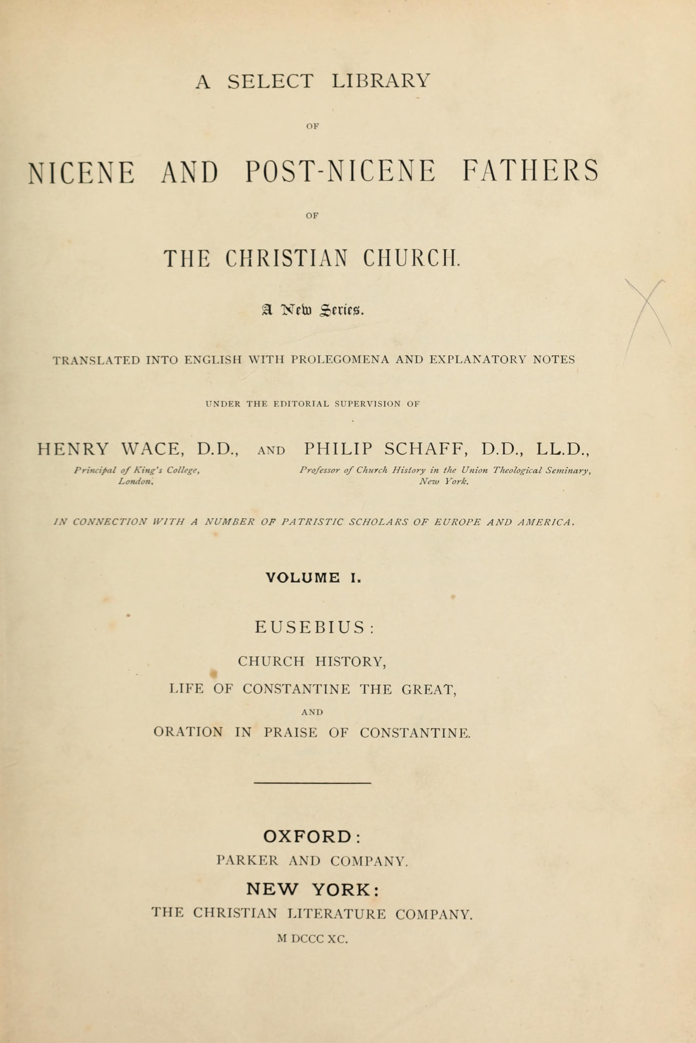 Nicene and Post-Nicene Fathers, Series 1, Vol. 1 (Augustine: Confessions, Letters)