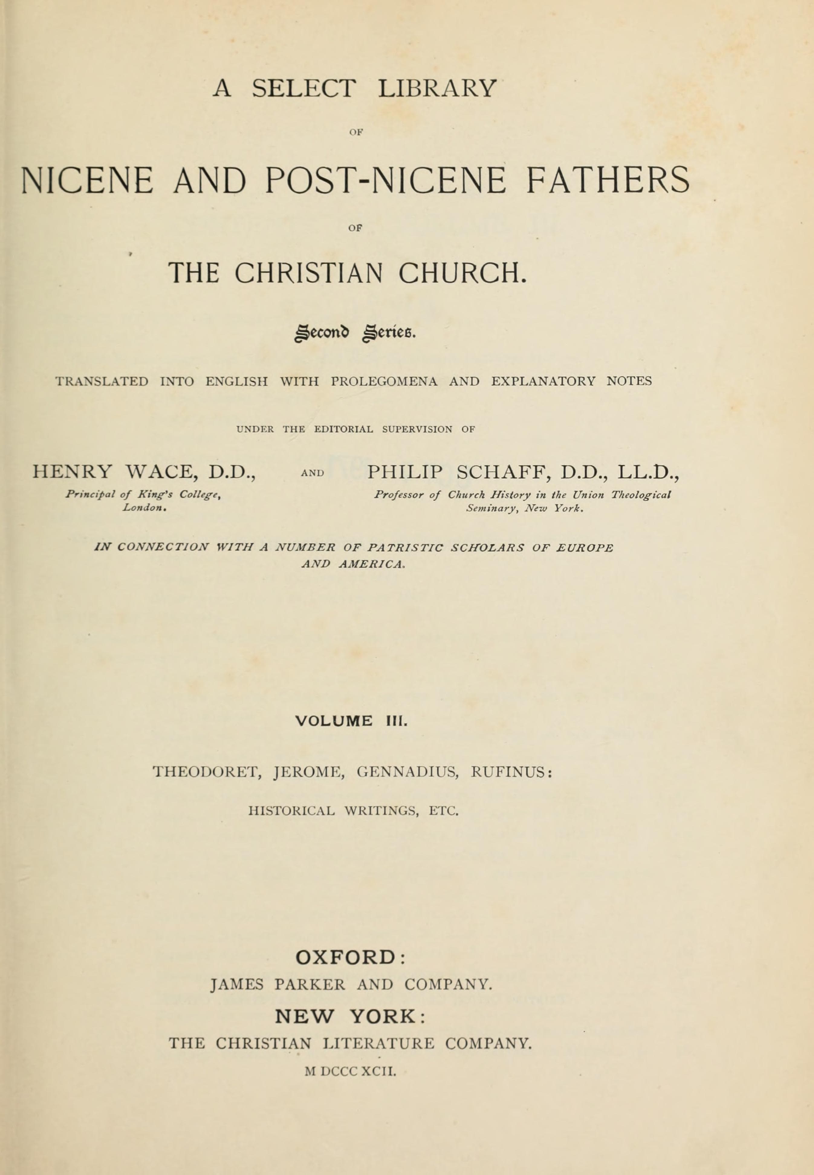 Nicene and Post-Nicene Fathers, Series 1, Vol. 3 (Augustine: On the Trinity)