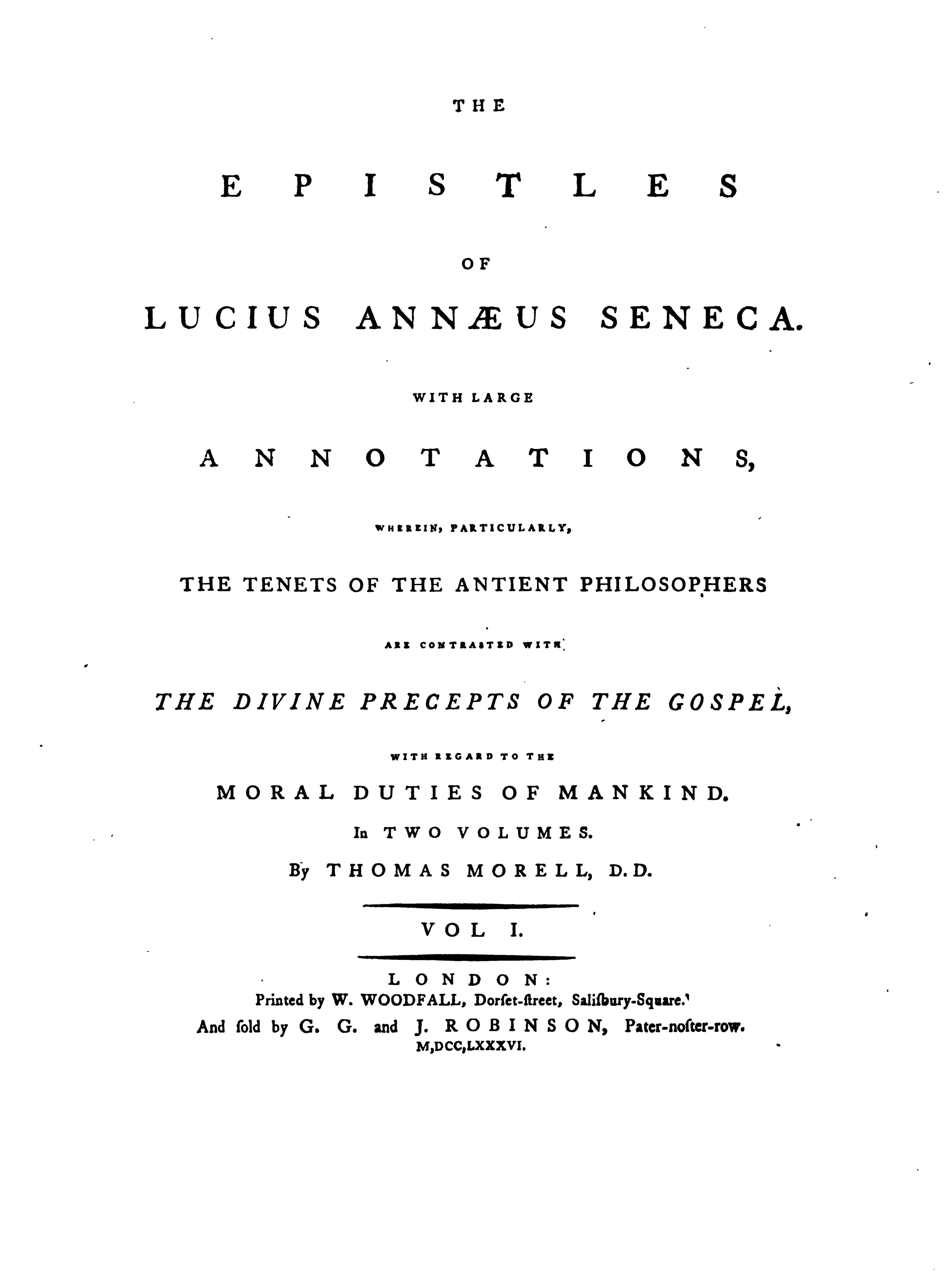 The Epistles of Lucius Annaeus Seneca