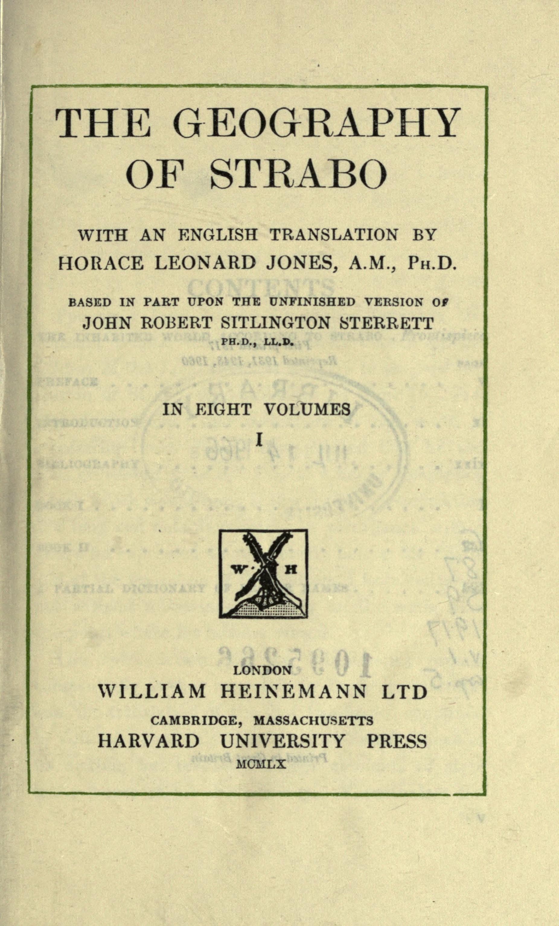 The Geography of Strabo, Vol. 1