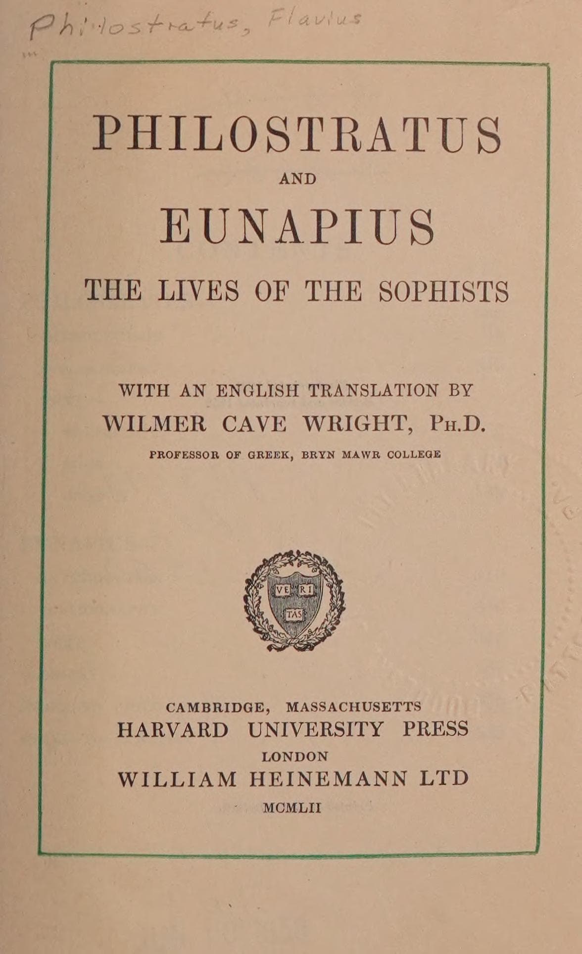 Philostratus and Eunapius: The Lives of the Sophists (Loeb)