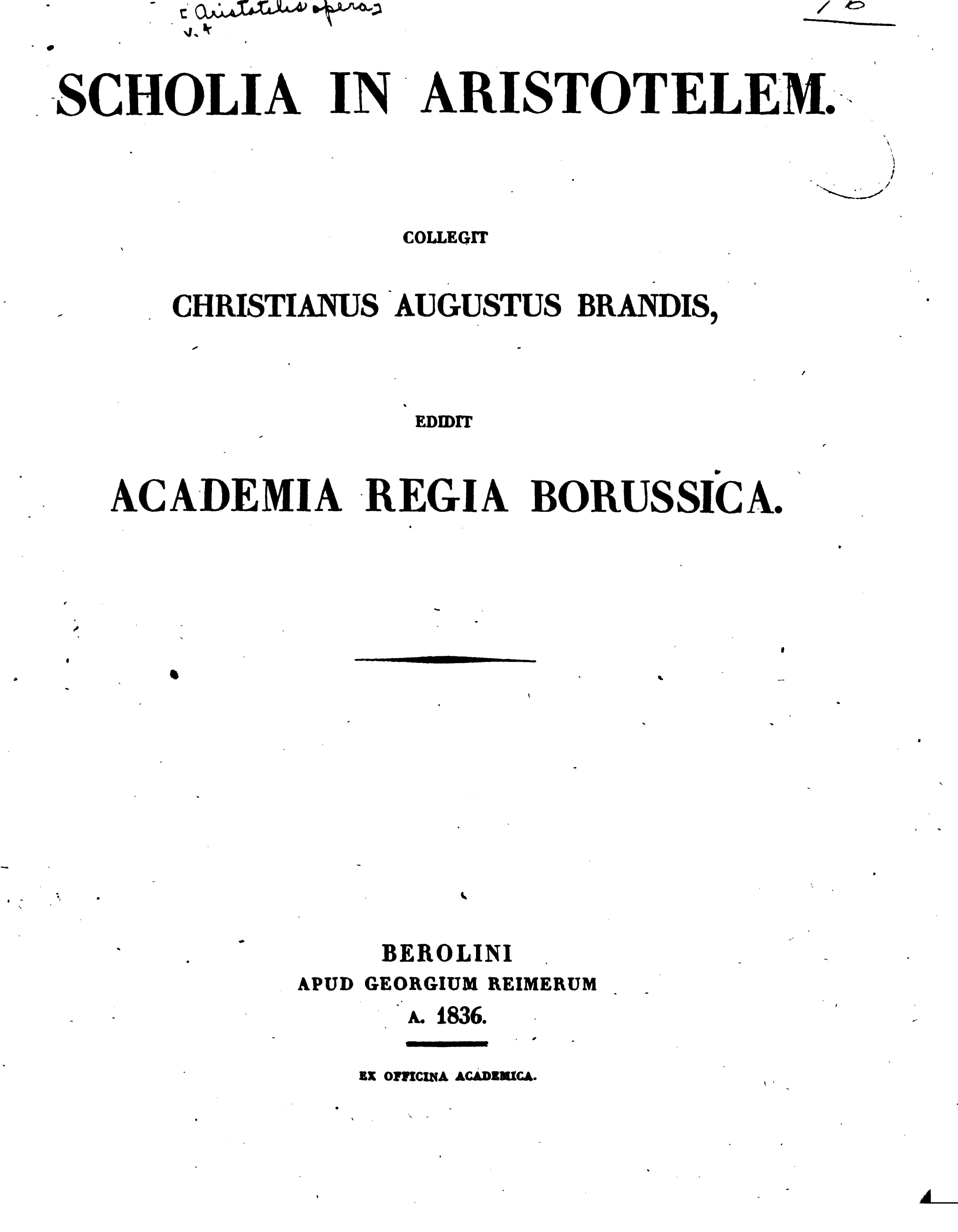 Aristotelis Opera (Bekker Edition, Vol. 2): Metaphysica, Ethica, Politica, Rhetorica, Poetica