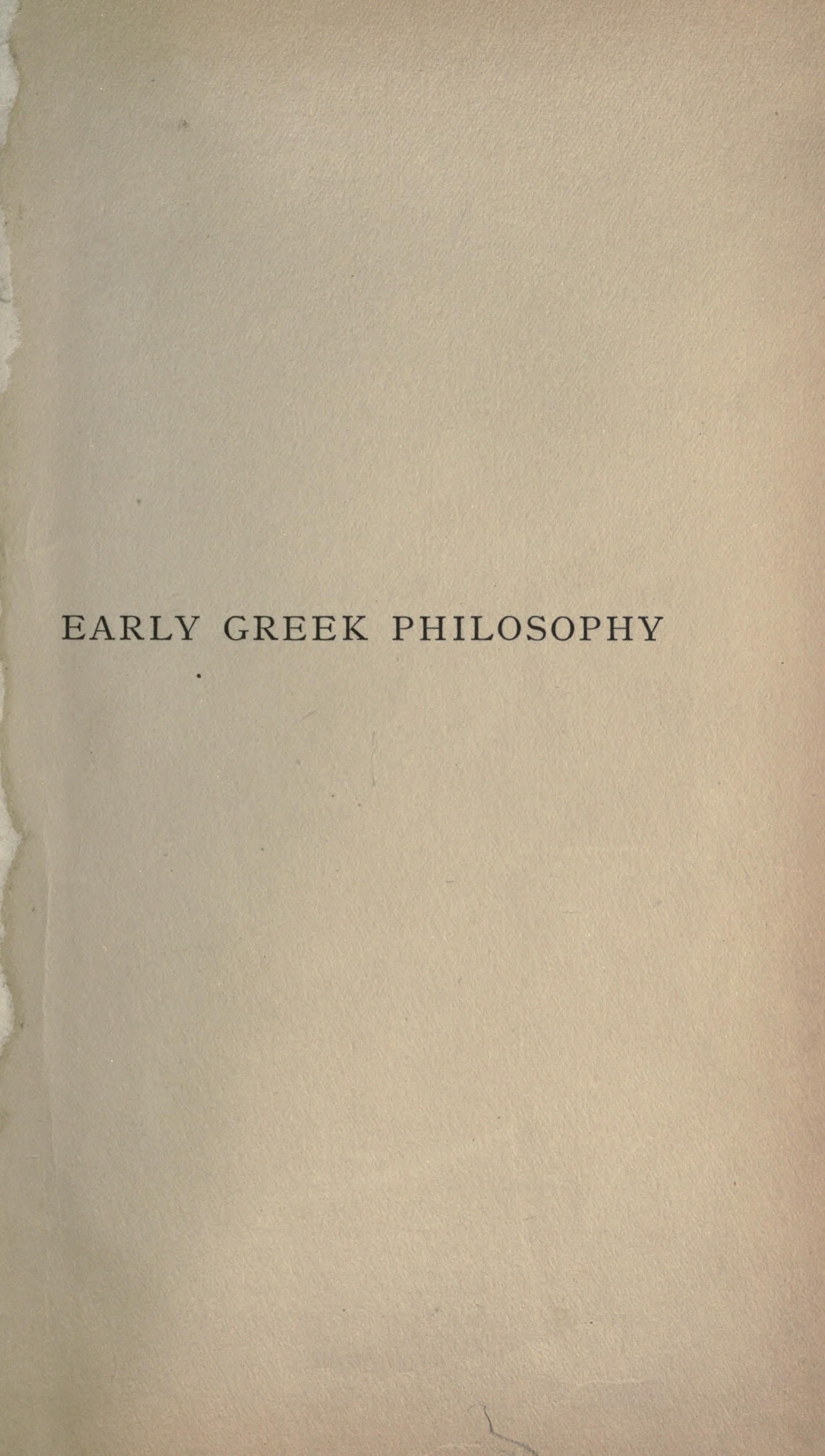 Early Greek Philosophy
