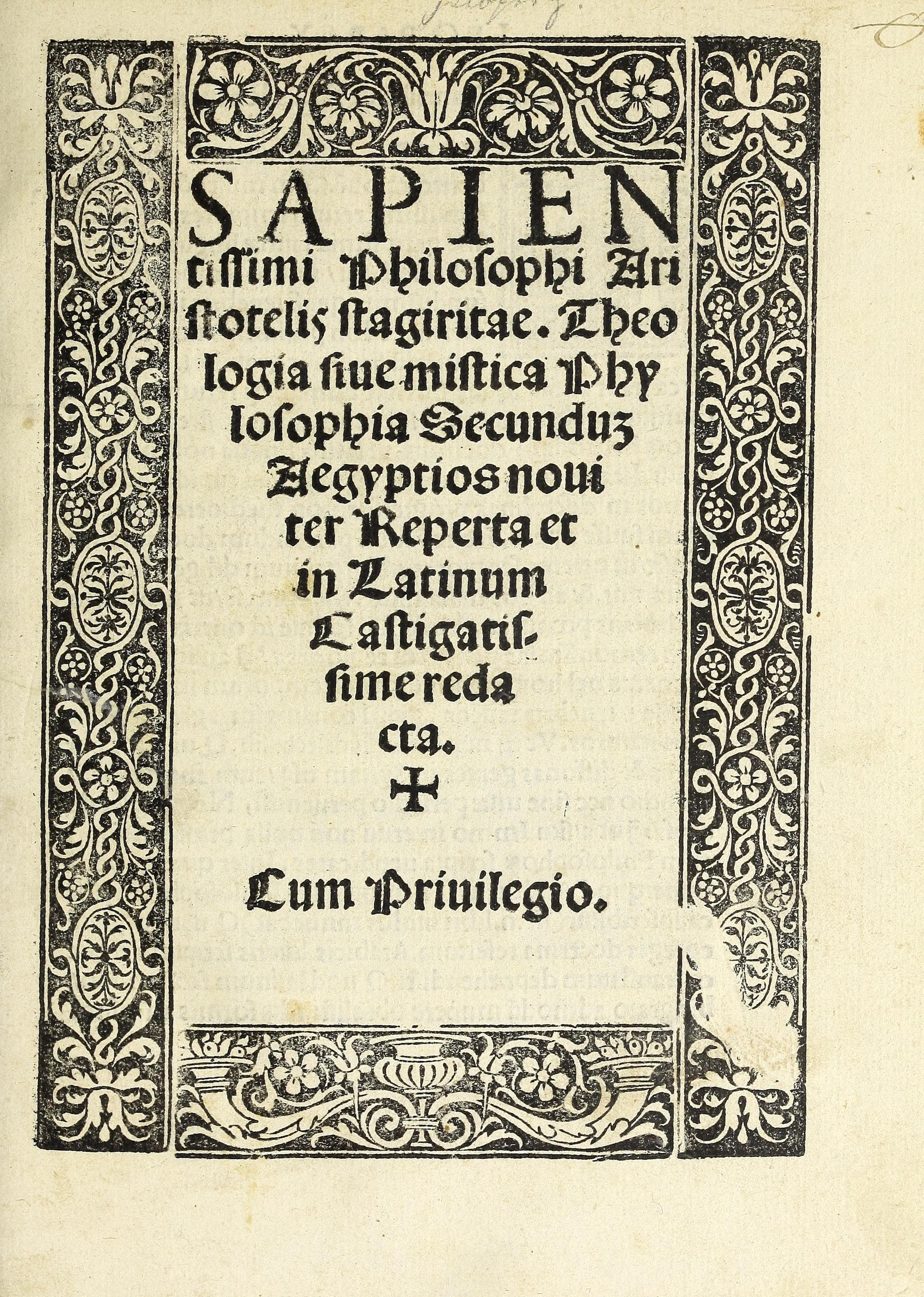 Theologia Aristotelis (Theology of Aristotle)