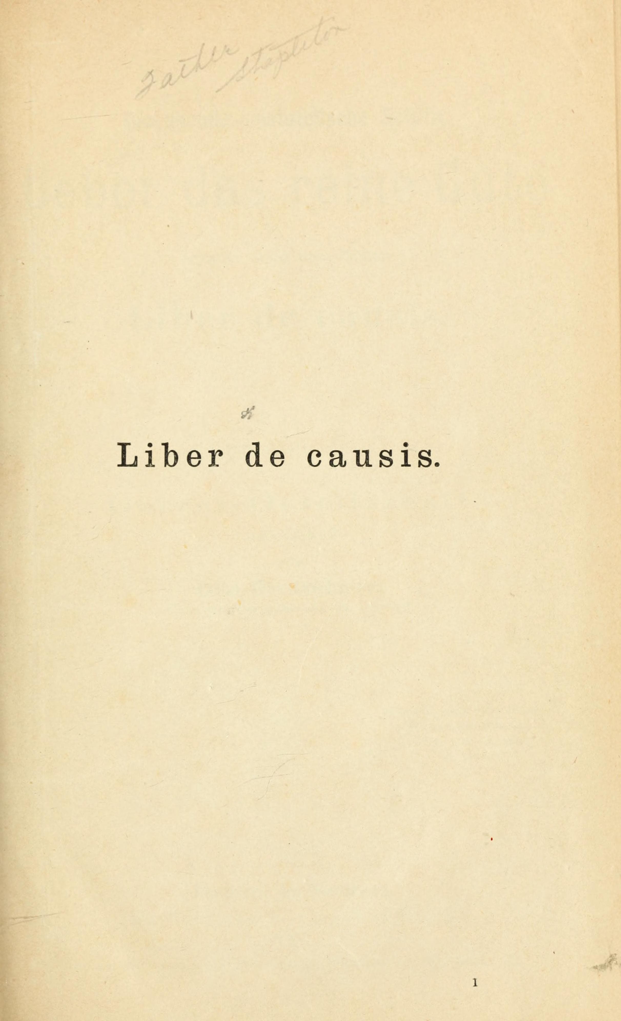 Liber de Causis (Book of Causes)