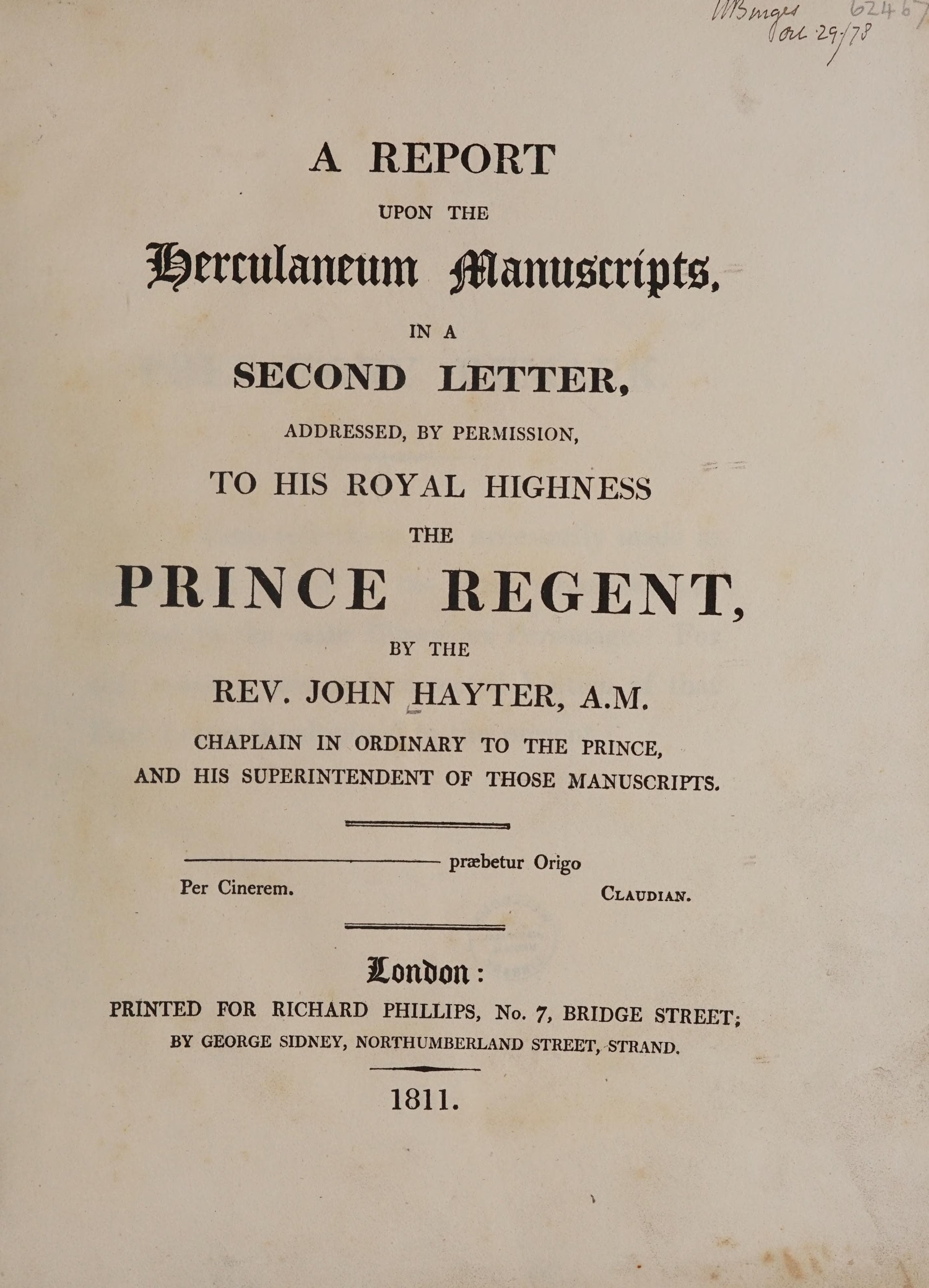 A Report upon the Herculaneum Manuscripts