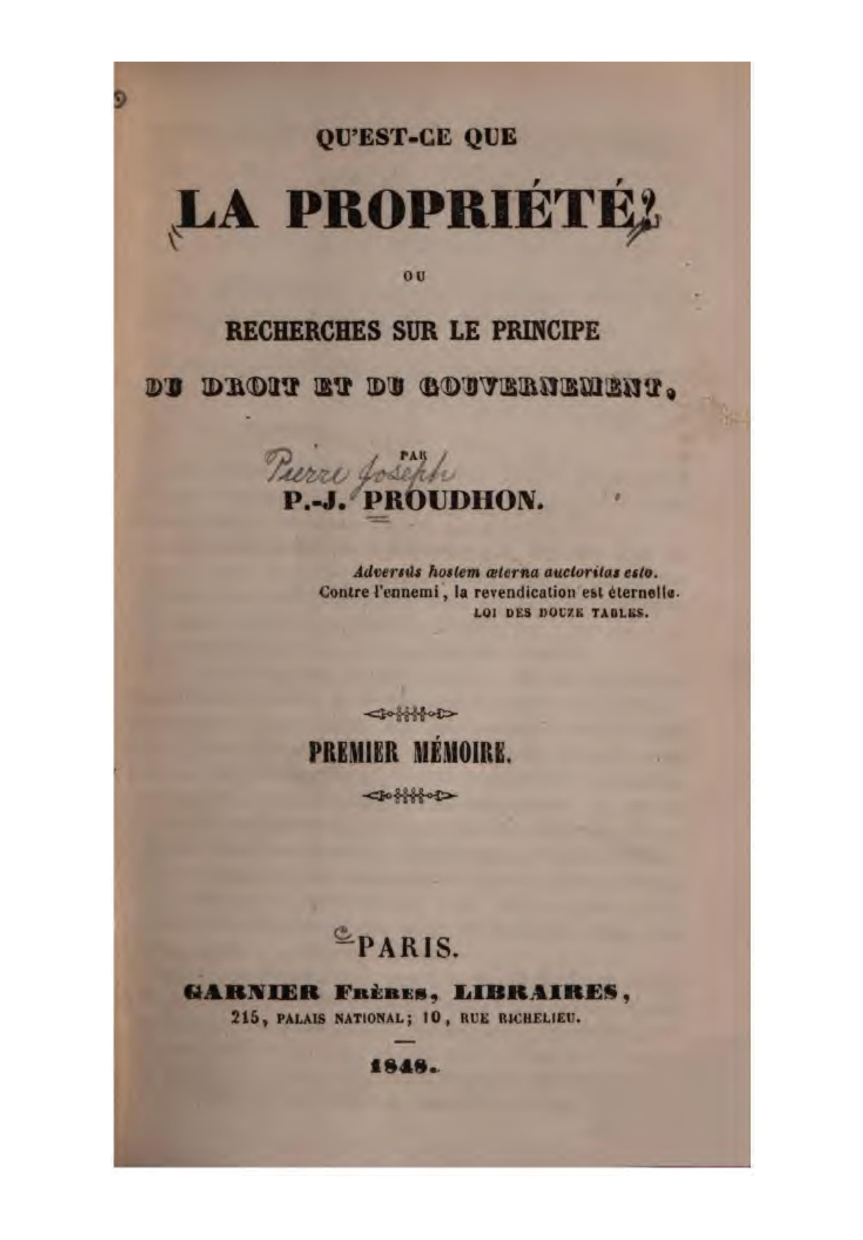 Qu'est-ce que la propriété?