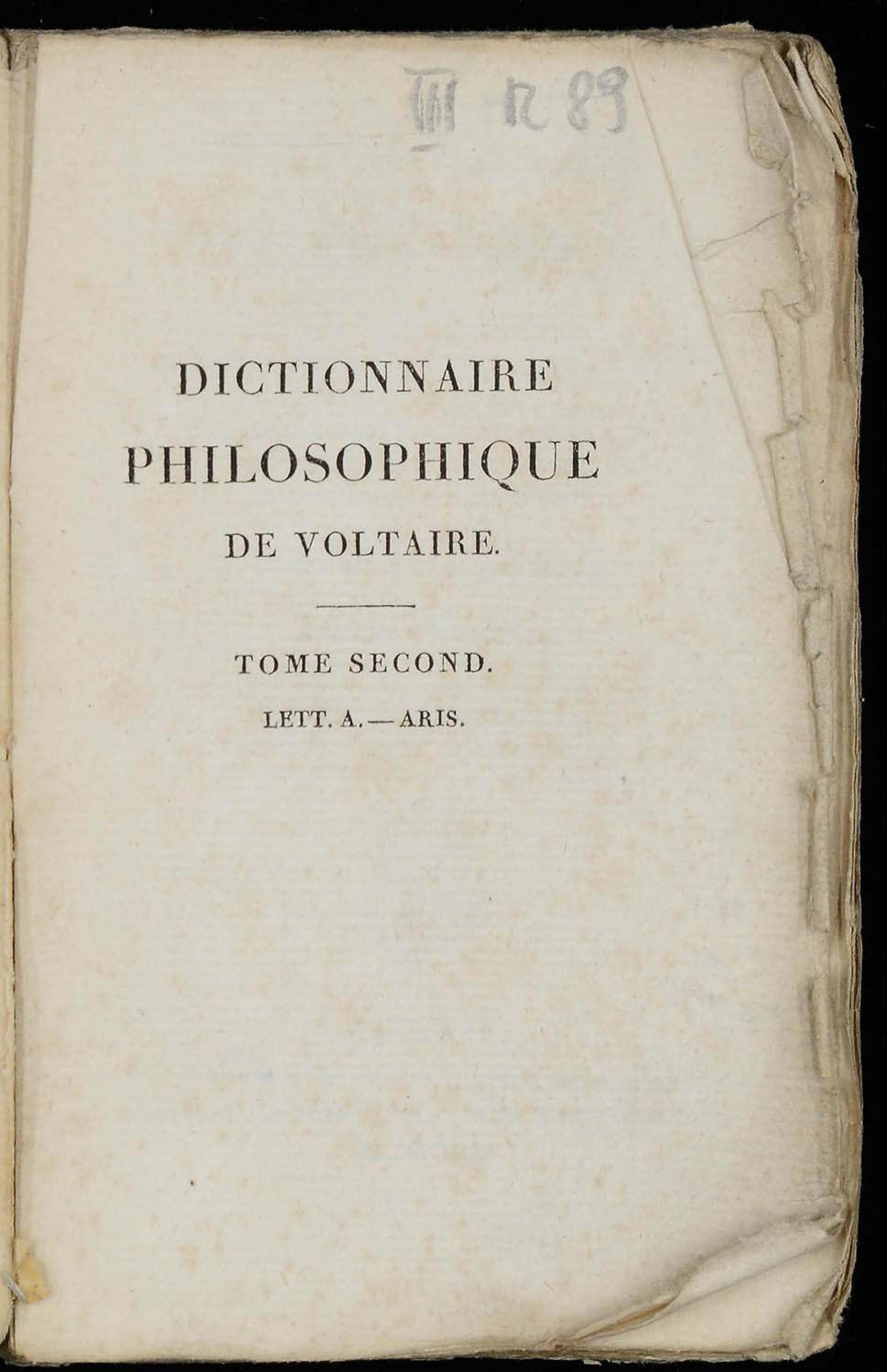 Dictionnaire philosophique (Vol. 2)