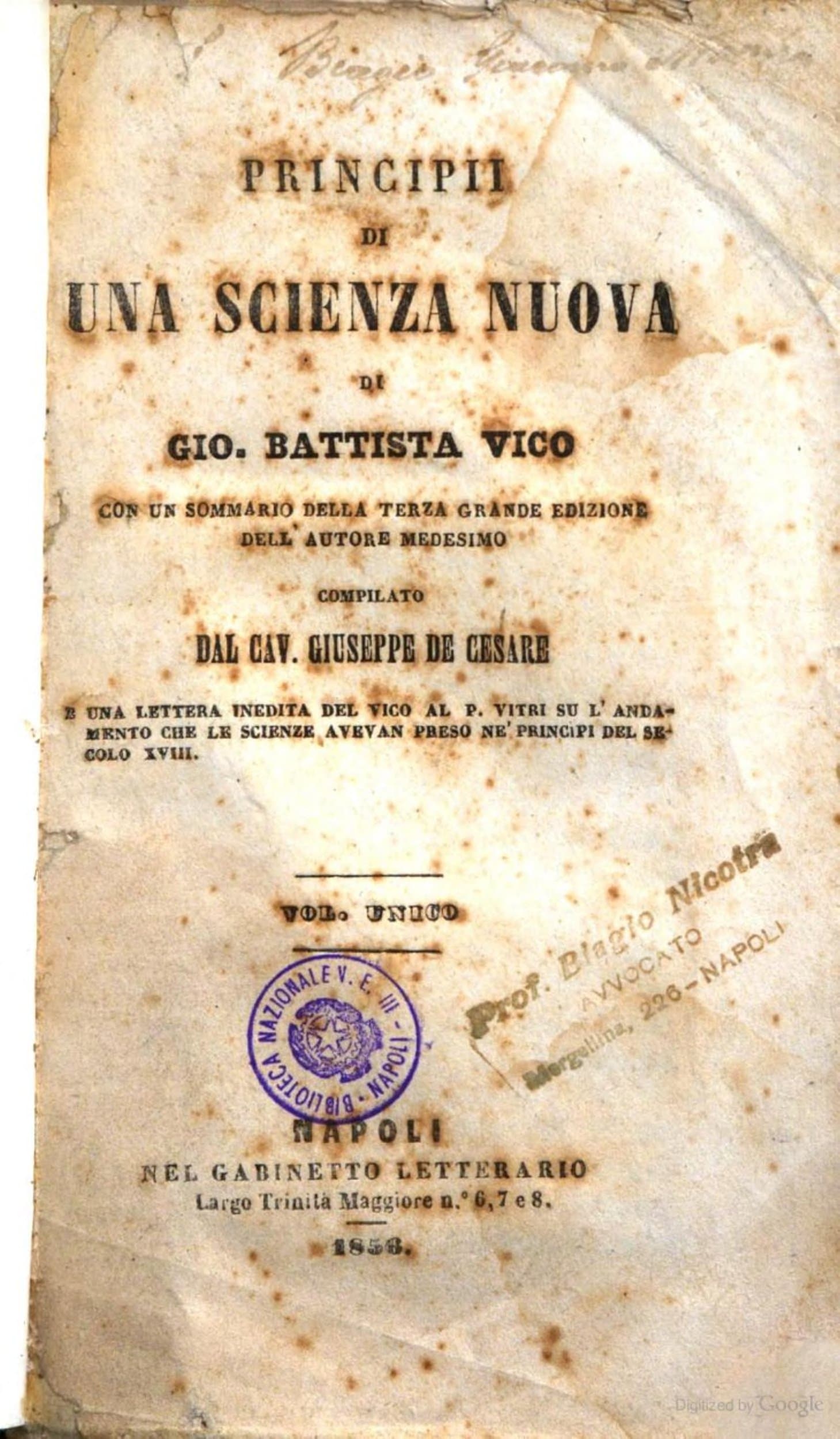 Principi di una scienza nuova