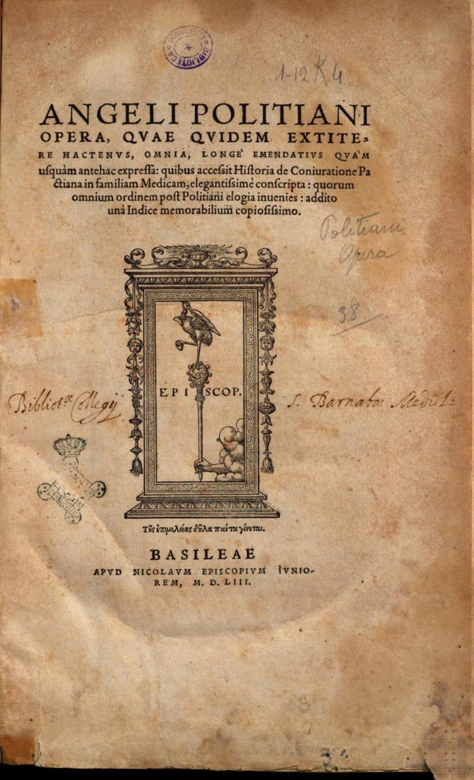 Angeli Politiani Opera Omnia