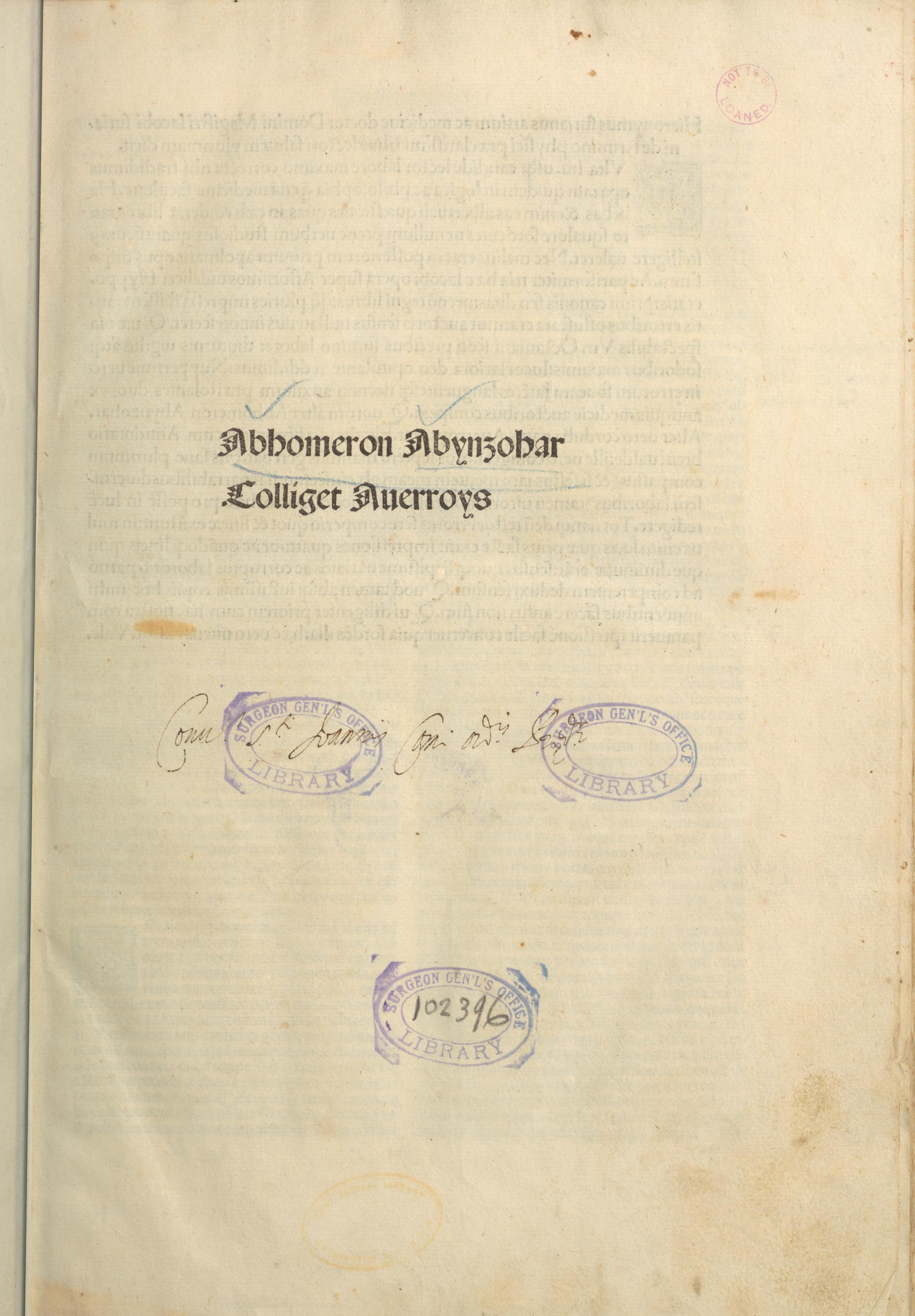 Abhomeron Abynzohar & Colliget Auerroys (Medical Compendium)