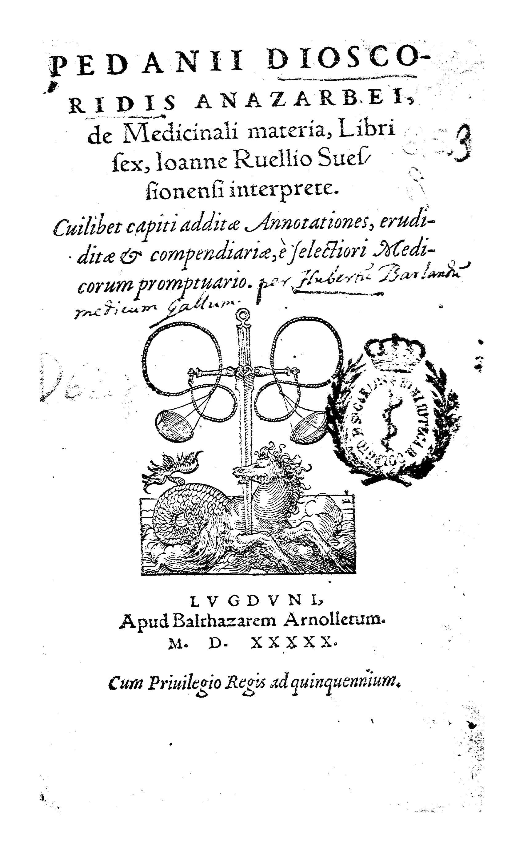 De Medicinali Materia Libri Sex