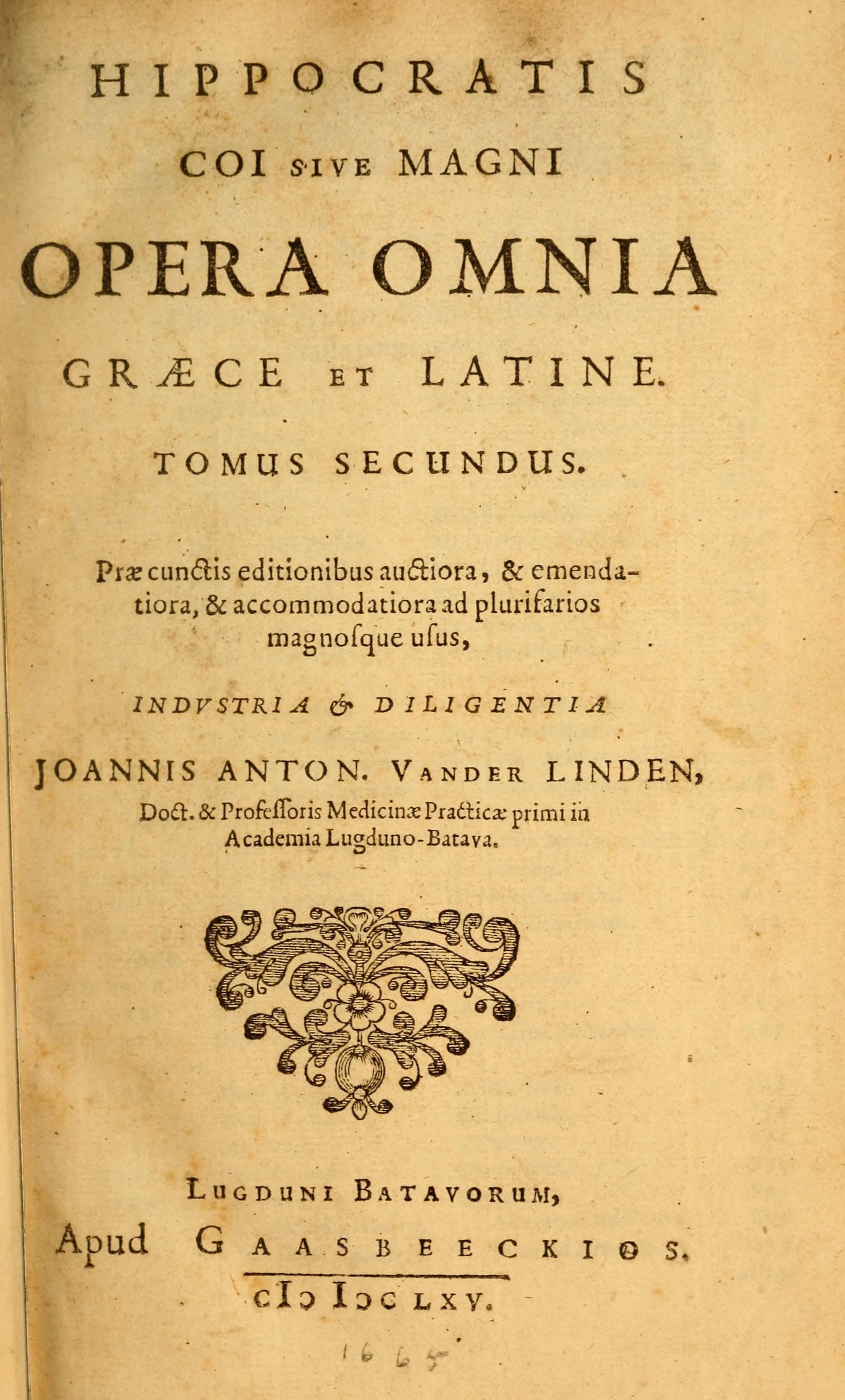 Magni Hippocratis Coi Opera Omnia