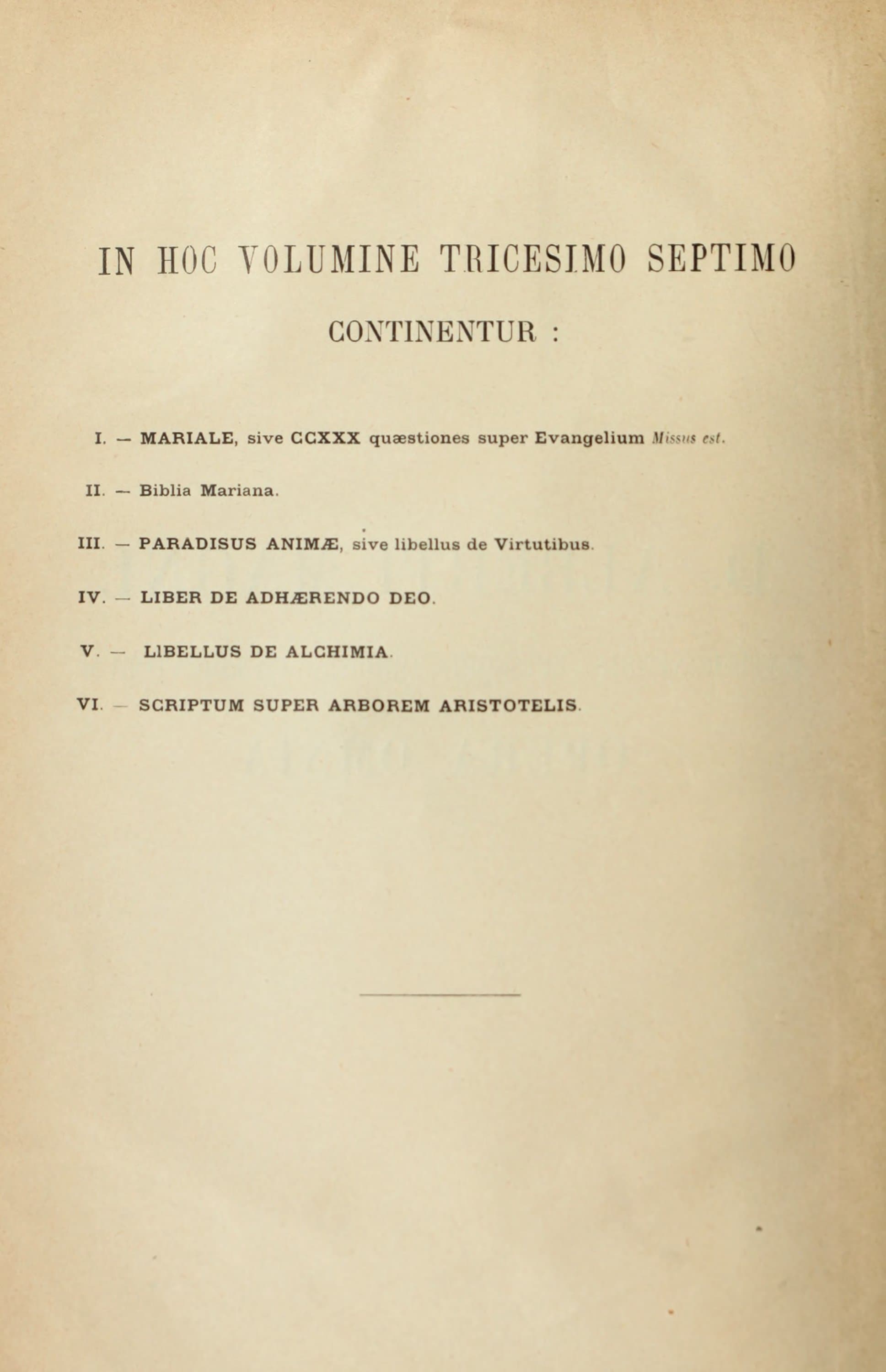 Alberti Magni Opera Omnia, Vol. XXXVII