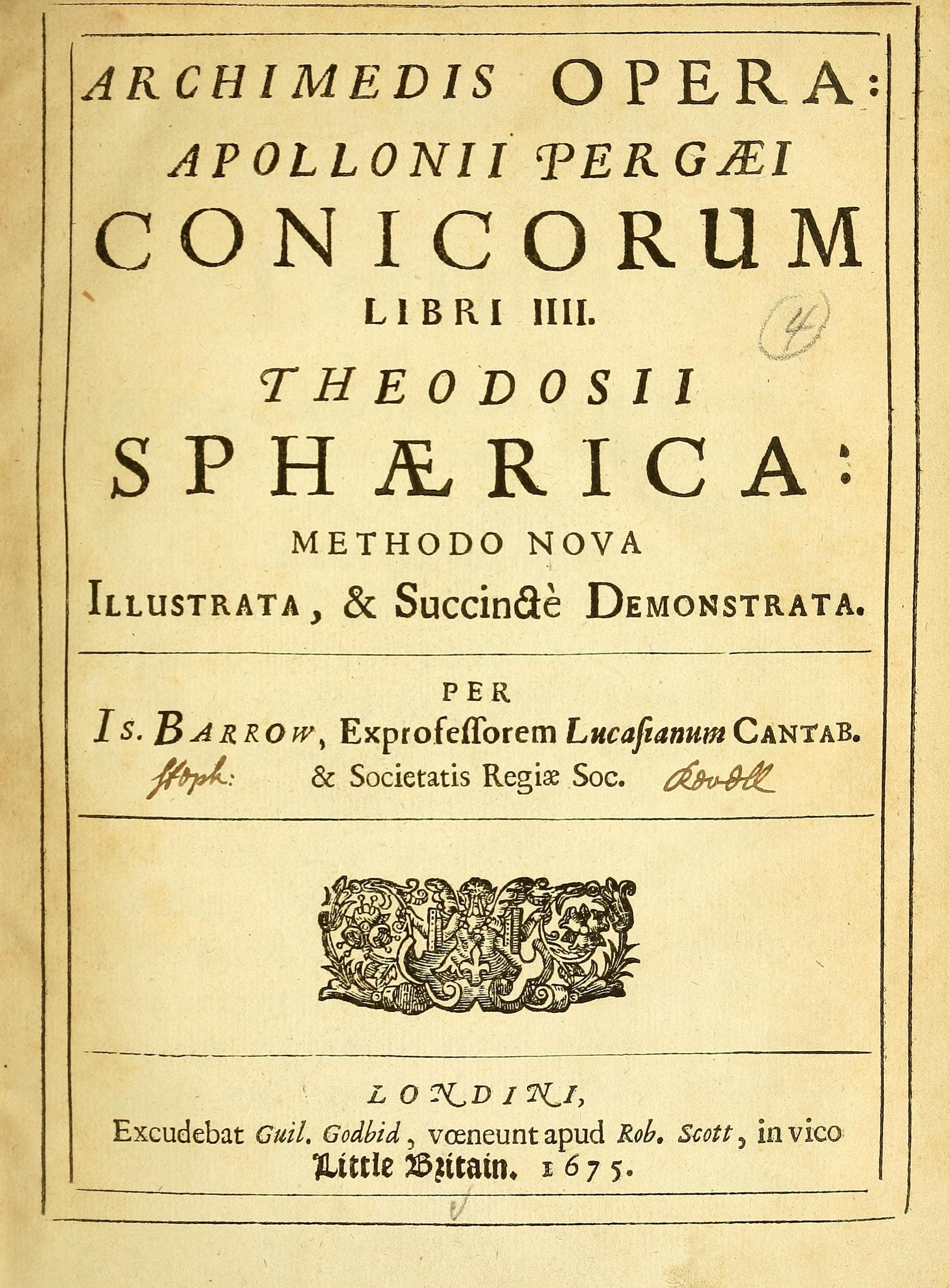 Archimedis Opera cum Apollonii Conicorum Libri IIII