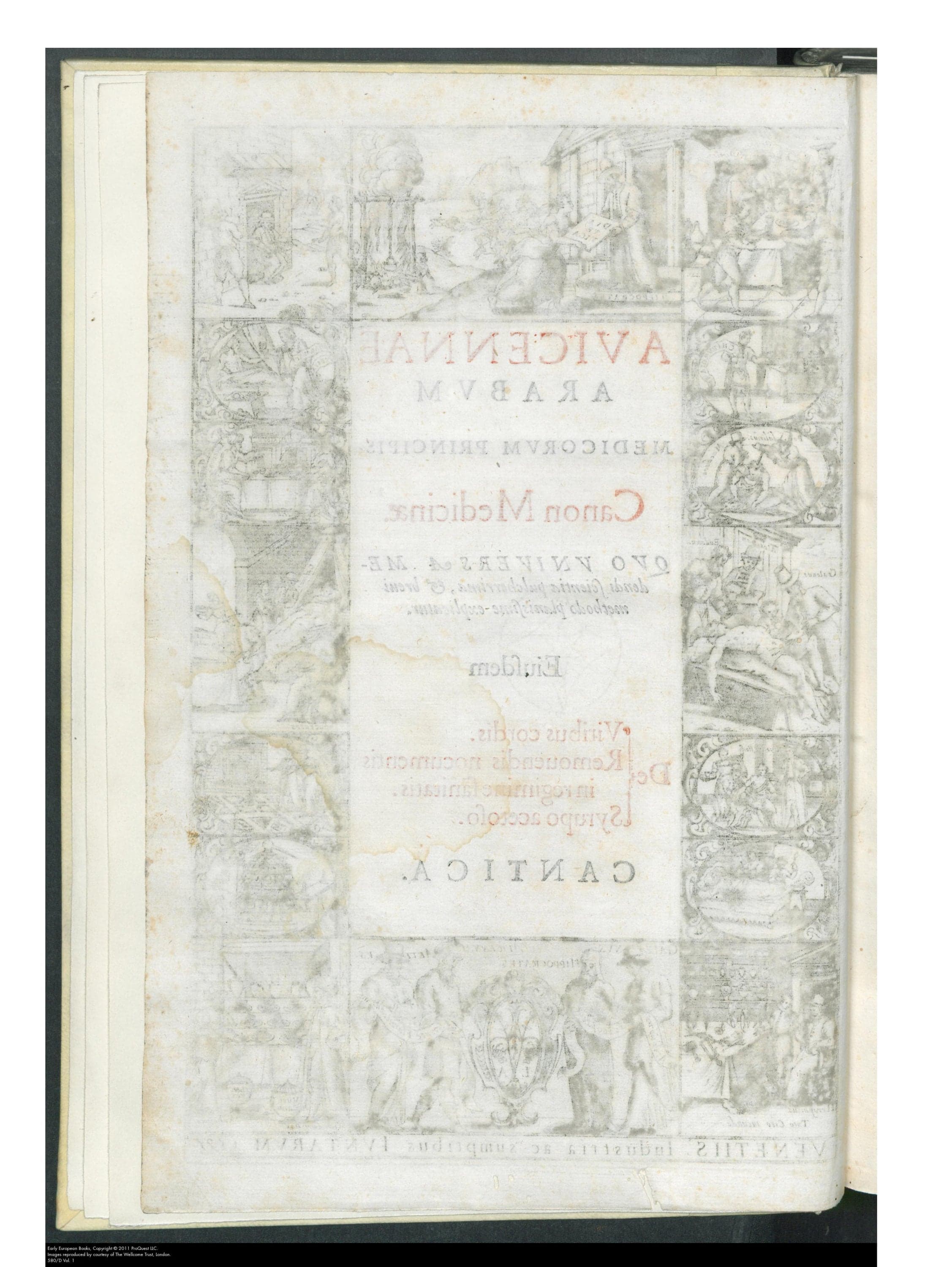 Avicennae Canon Medicinae, Vol. I (1595 Latin)