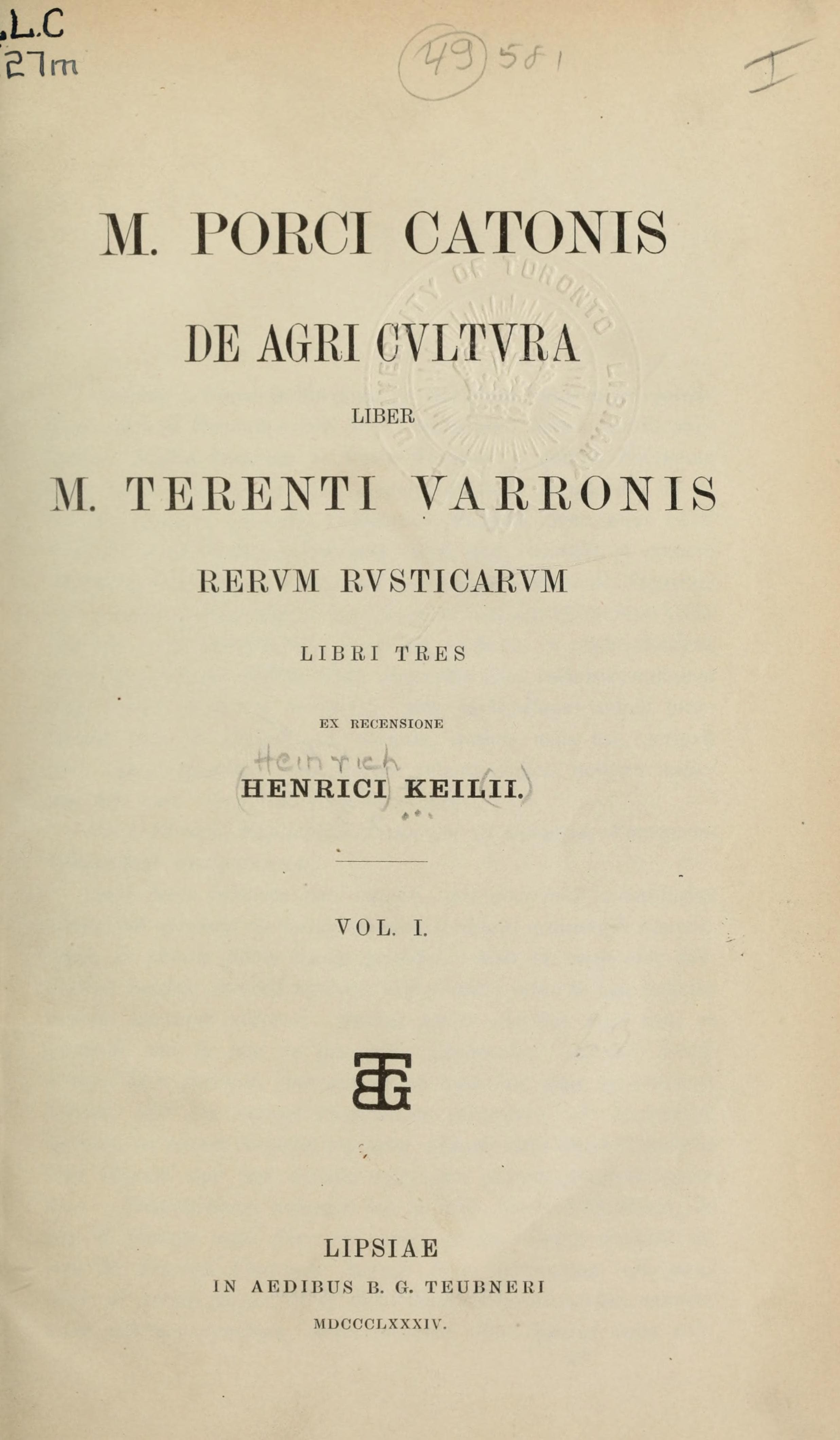 De Agri Cultura et Rerum Rusticarum Libri III