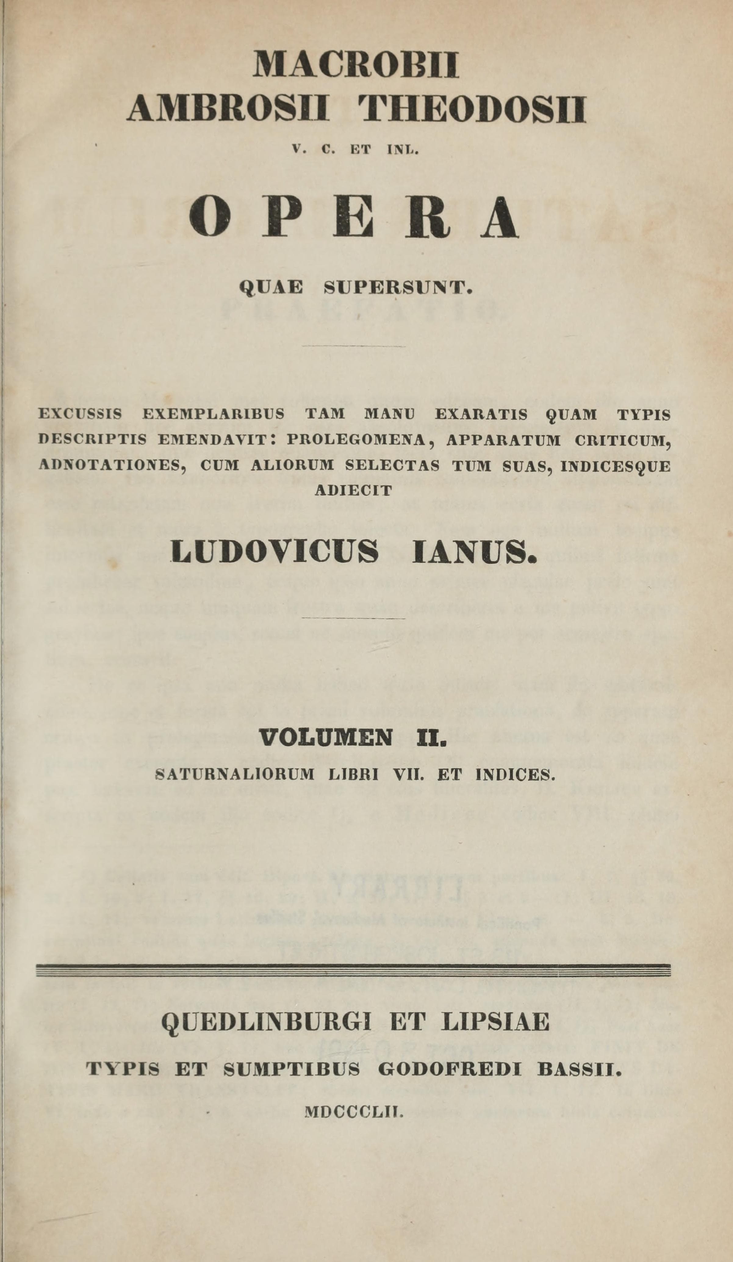 Opera quae supersunt, Vol. II