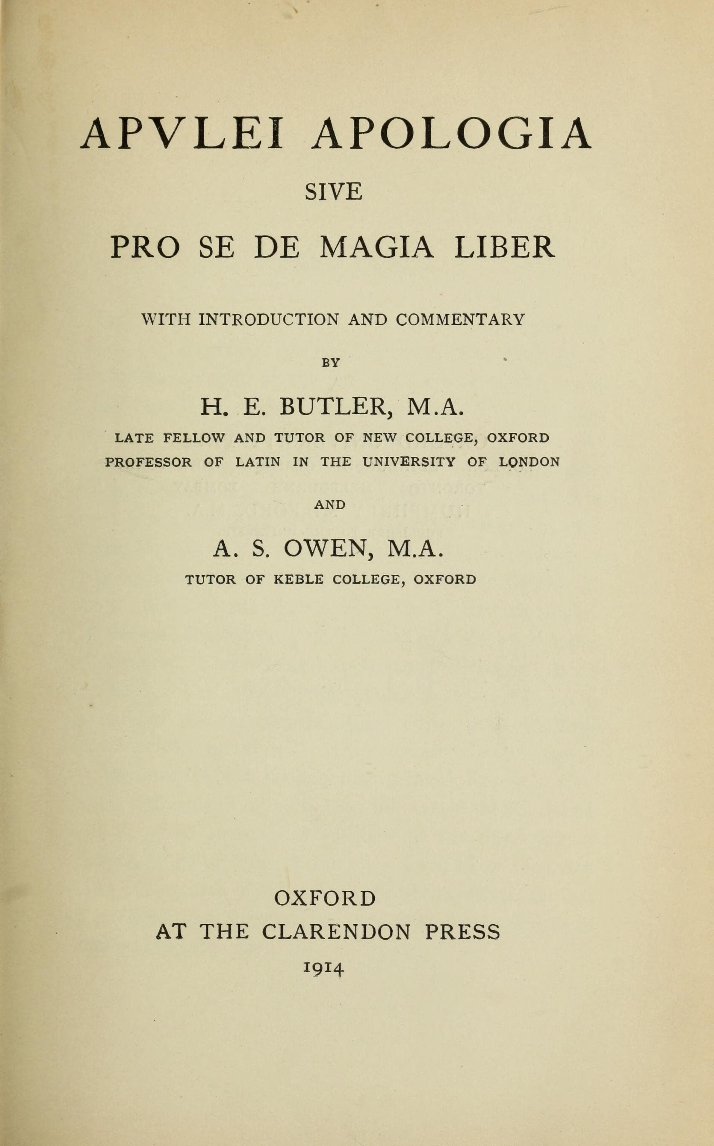 Apologia sive Pro Se de Magia Liber