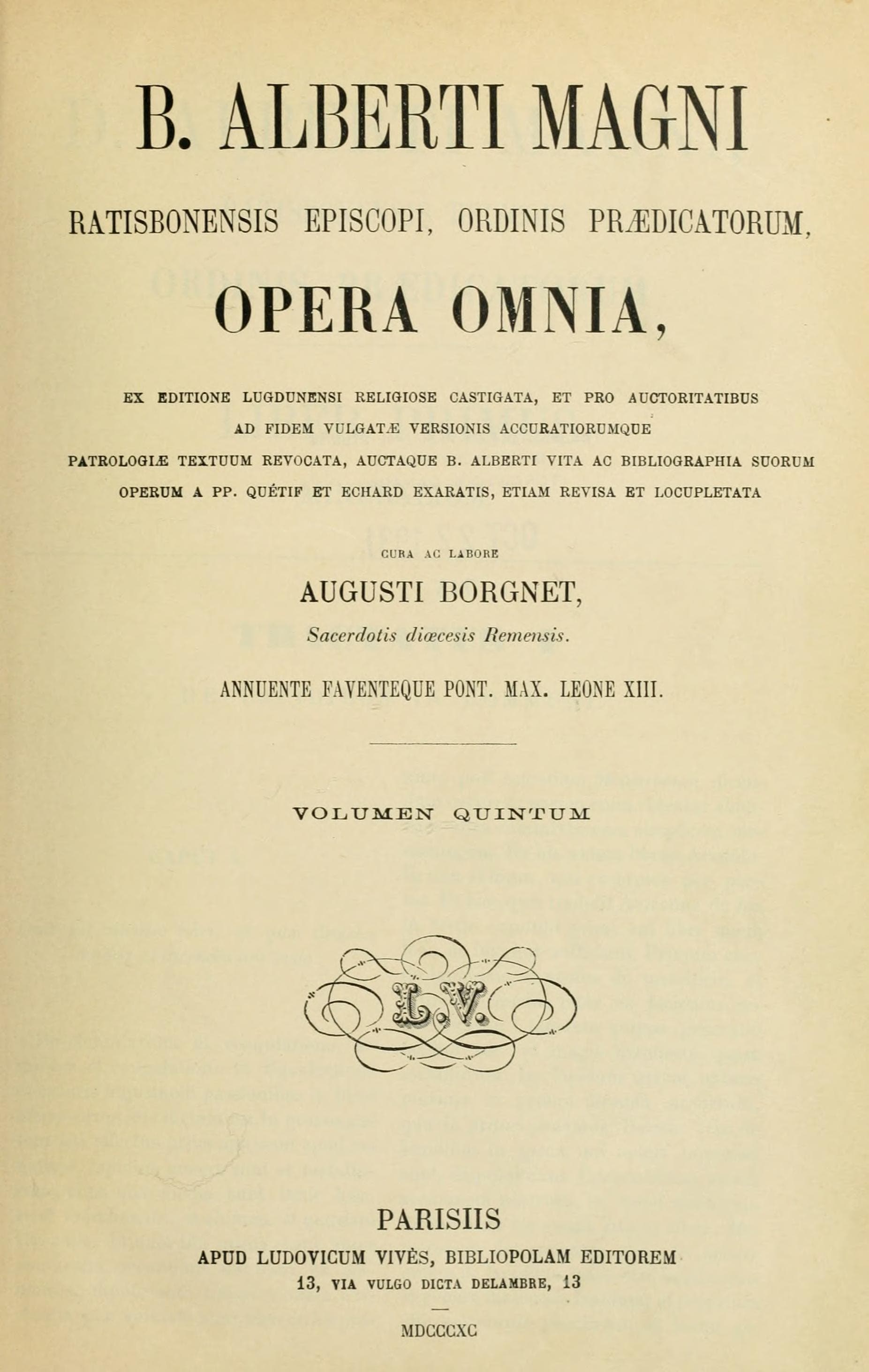 Opera Omnia, Vol. V