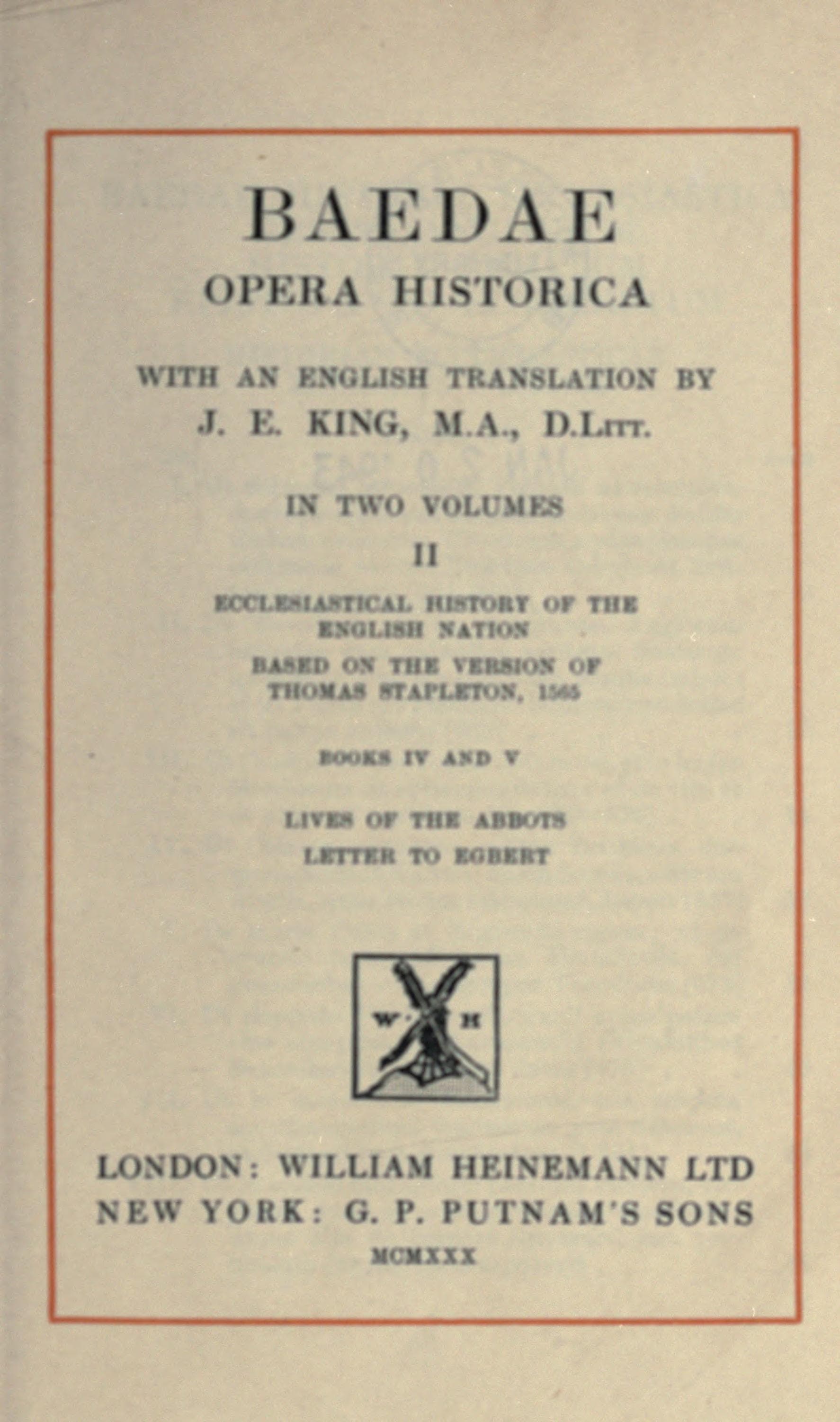 Opera Historica, Vol. II