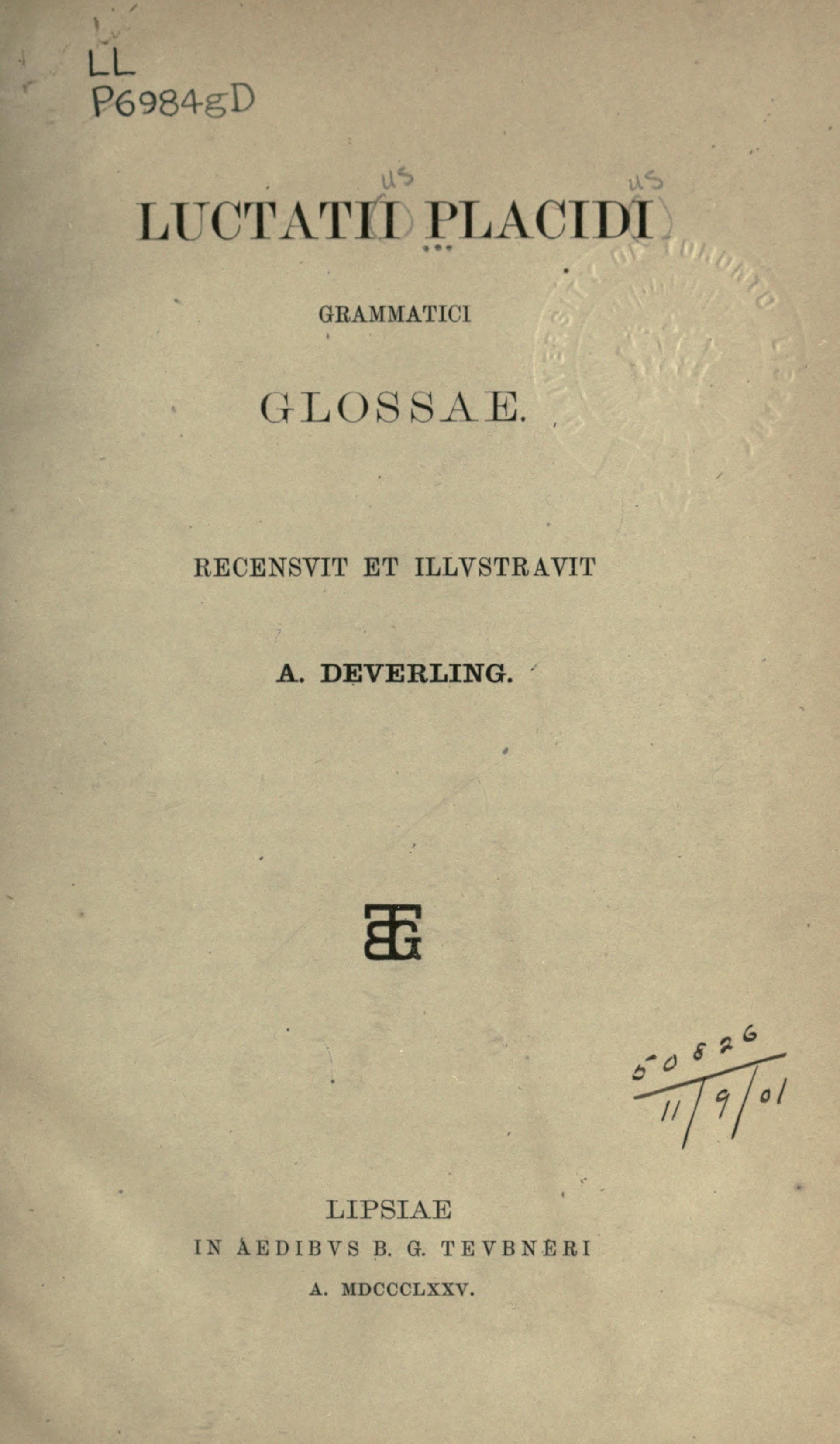 Lactantius, Glossae (Placidus)