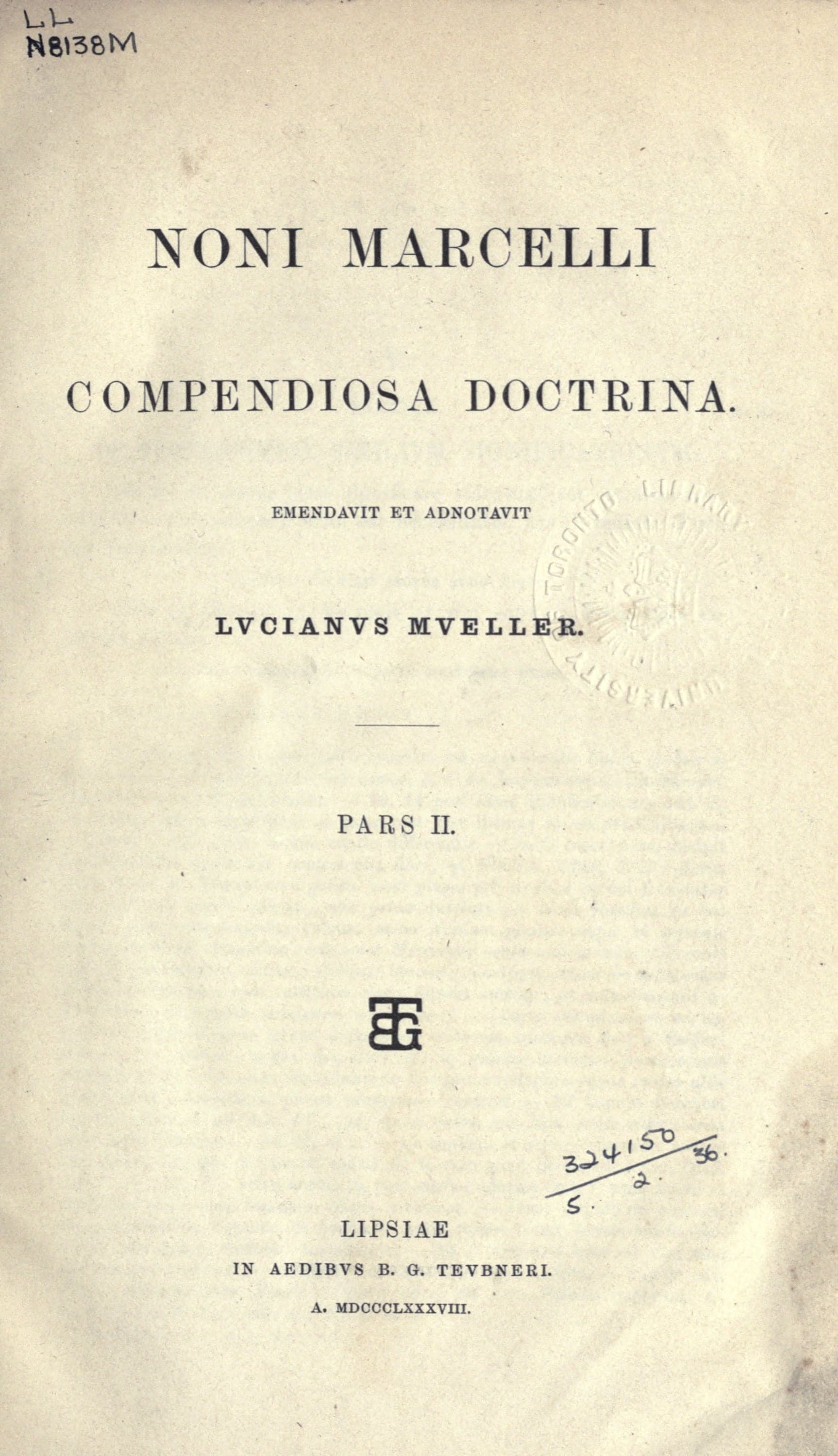 Nonius Marcellus, Compendiosa Doctrina, Vol. II (Lindsay)