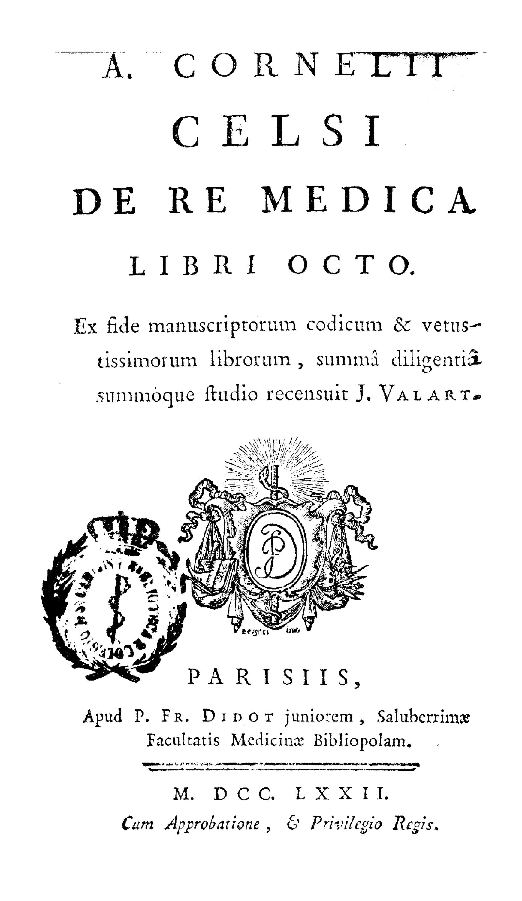 A. Cornelii Celsi De Re Medica Libri Octo