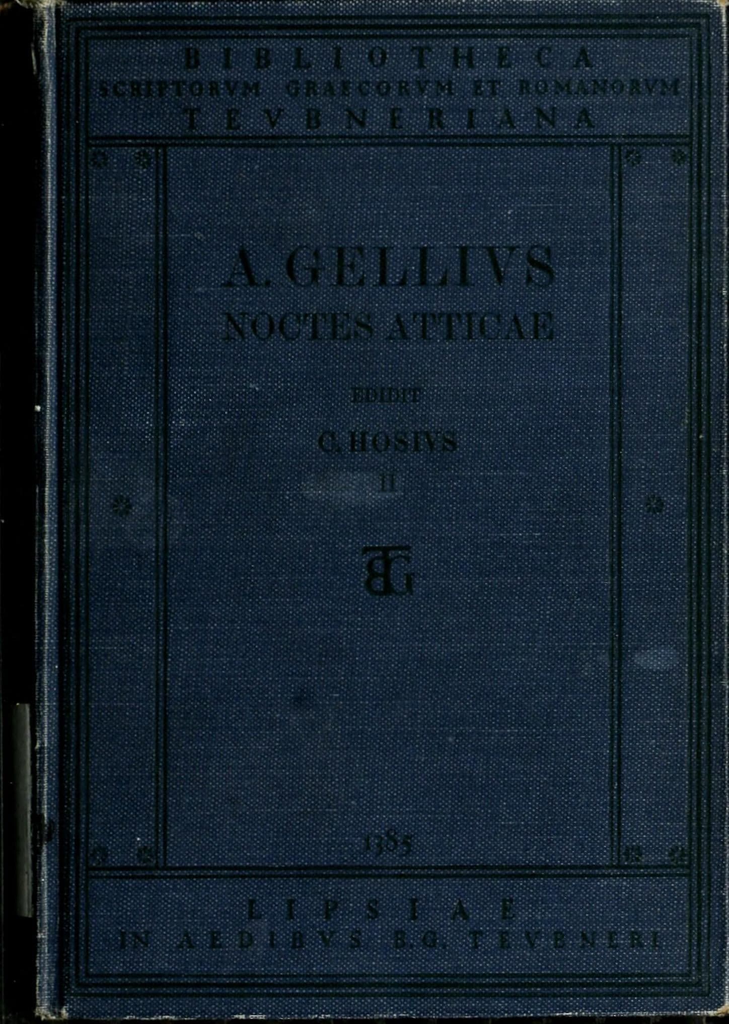 A. Gellii Noctium Atticarum Libri XX, Vol. II