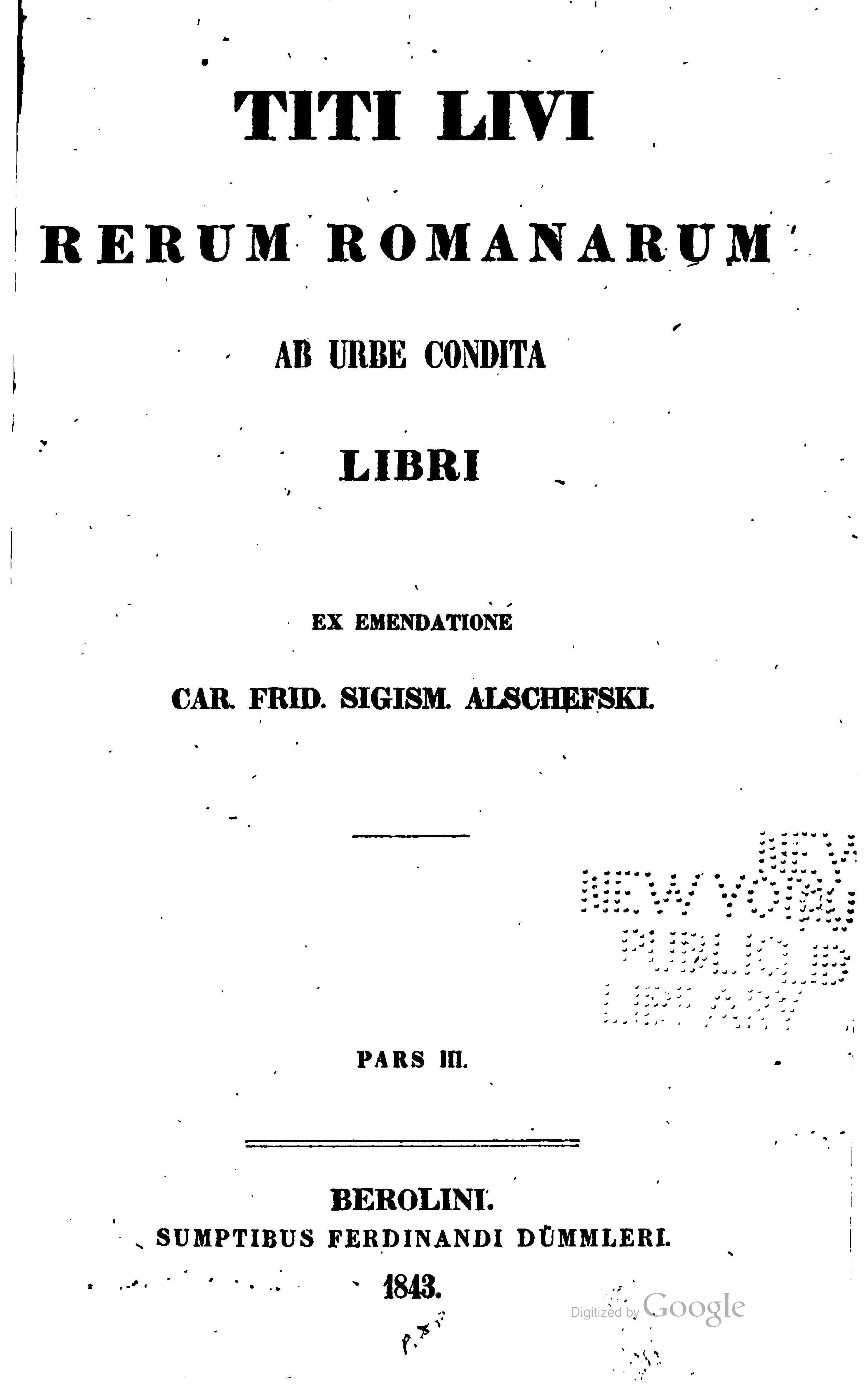 Titi Livi Rerum Romanarum Ab Urbe Condita Libri