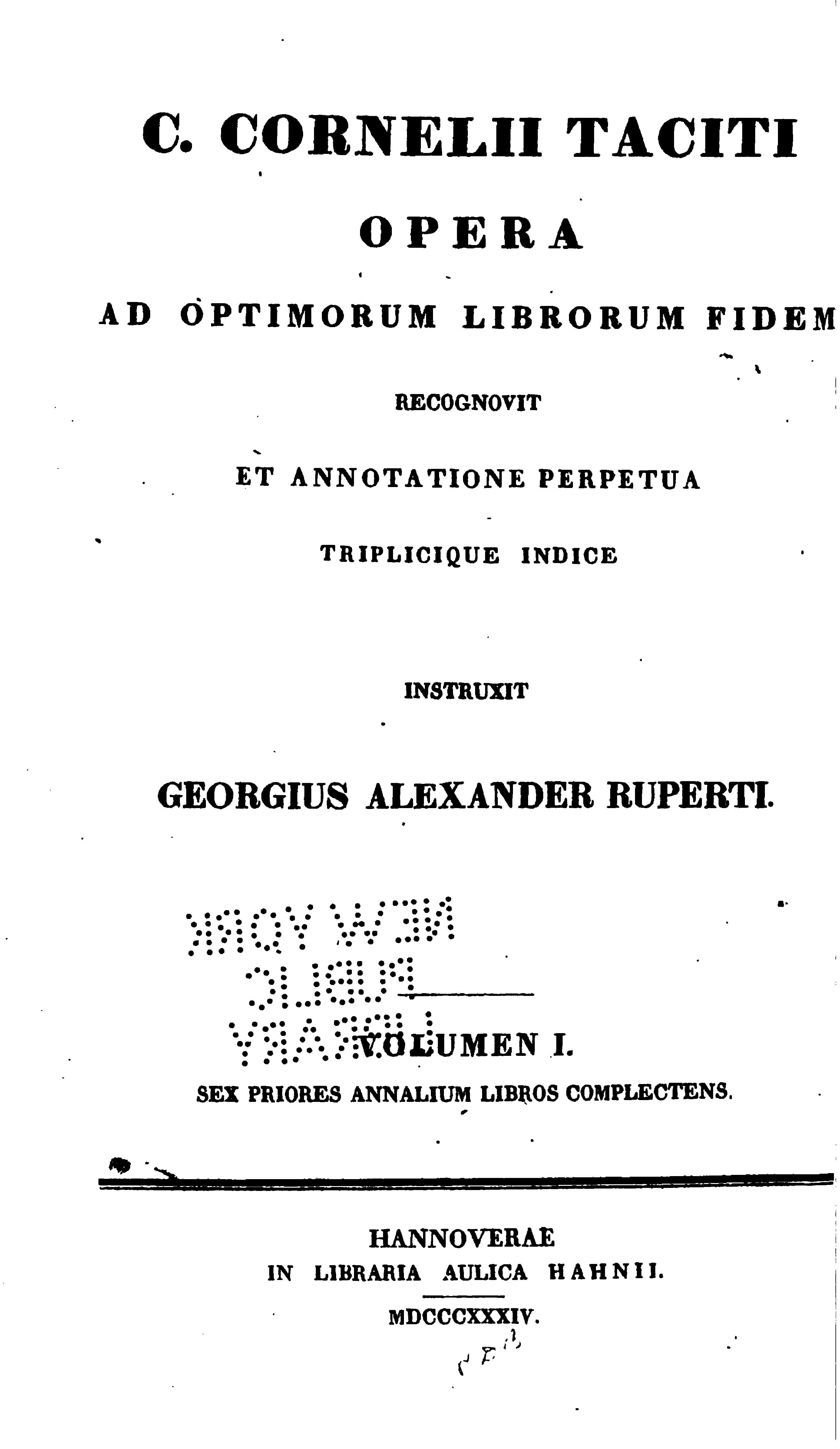C. Cornelii Taciti Opera