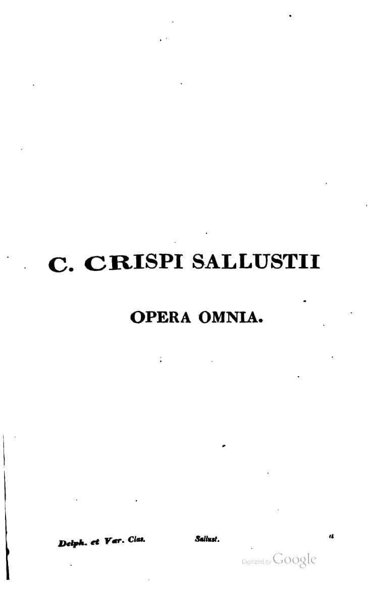 C. Crispi Sallustii Opera Omnia