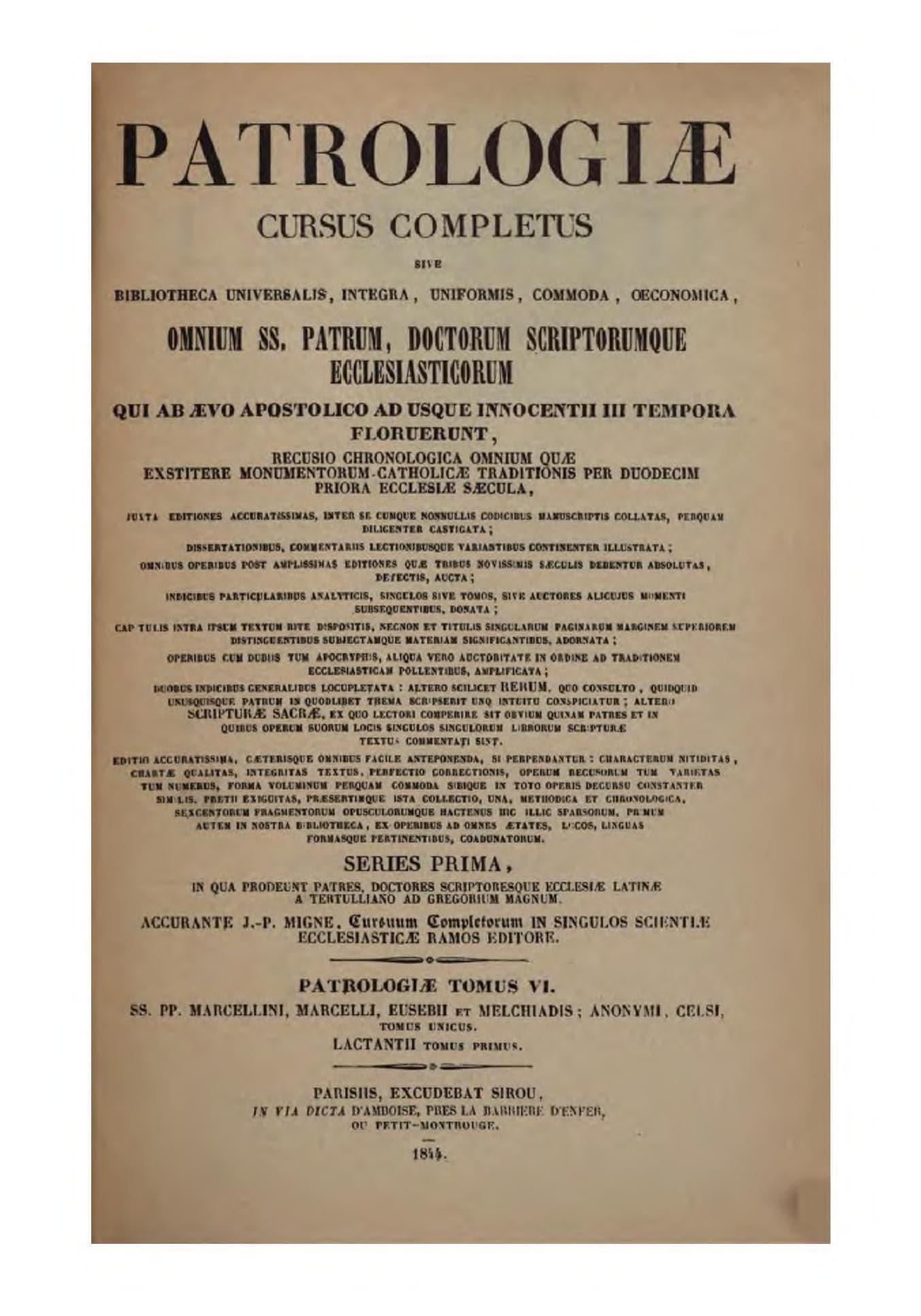 Lactantii Opera Omnia Vol. II