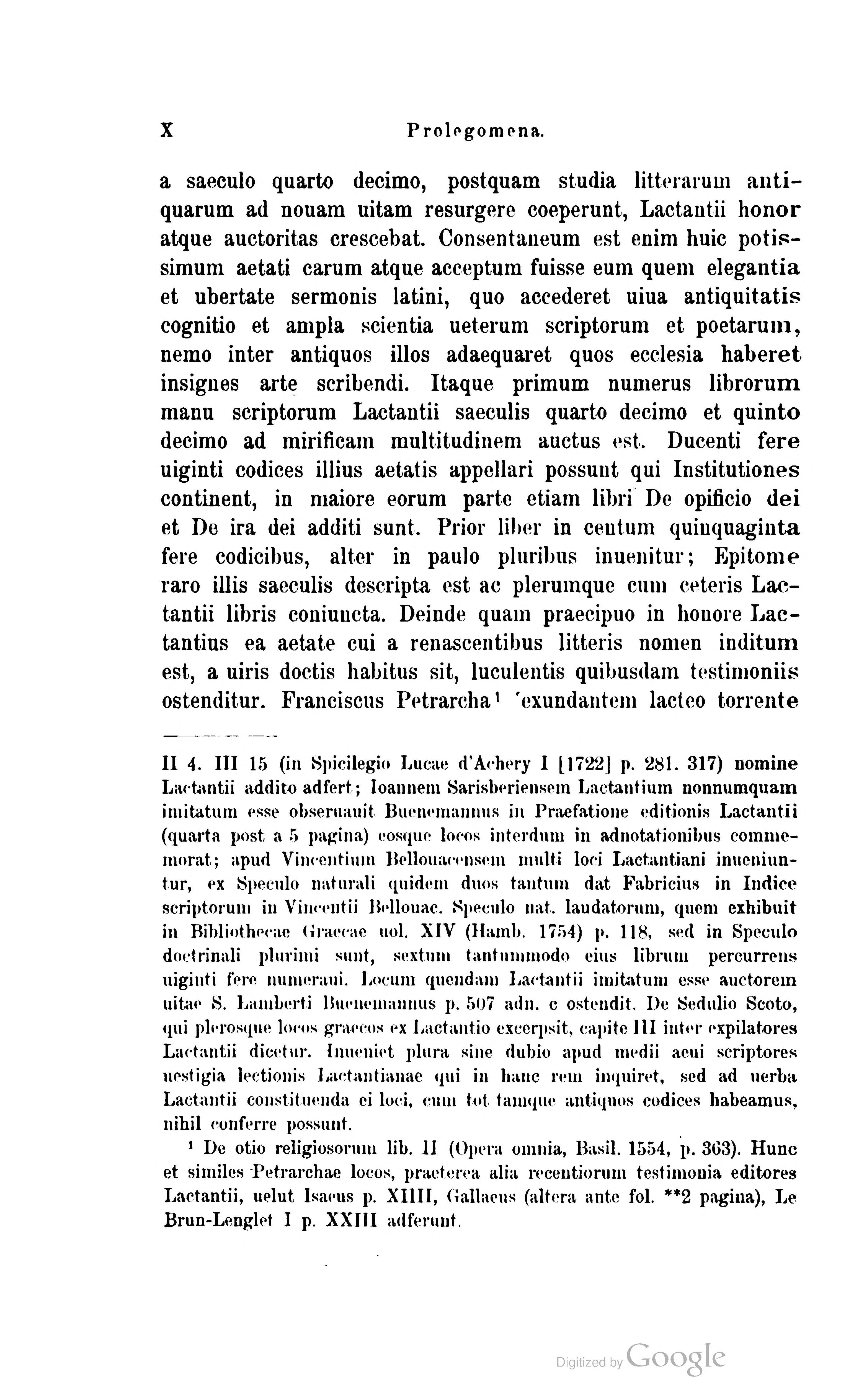Corpus Scriptorum Ecclesiasticorum Latinorum, Vol. XIX: Lactantii Opera Pars I